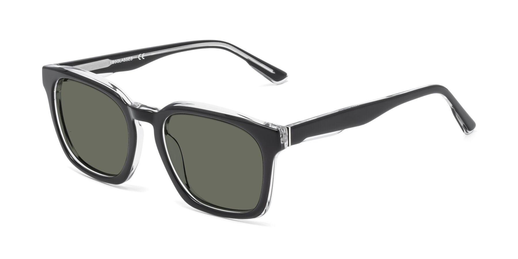 Angle of 1474 in Black-Clear with Gray Polarized Lenses