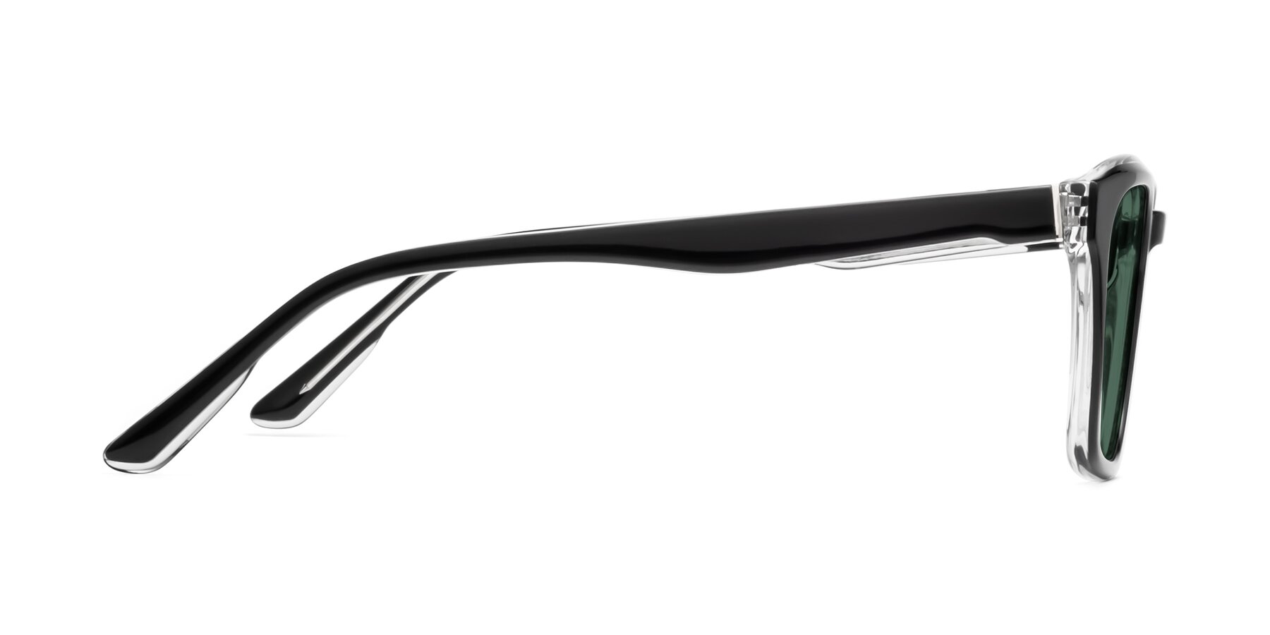 Side of 1474 in Black-Clear with Green Polarized Lenses