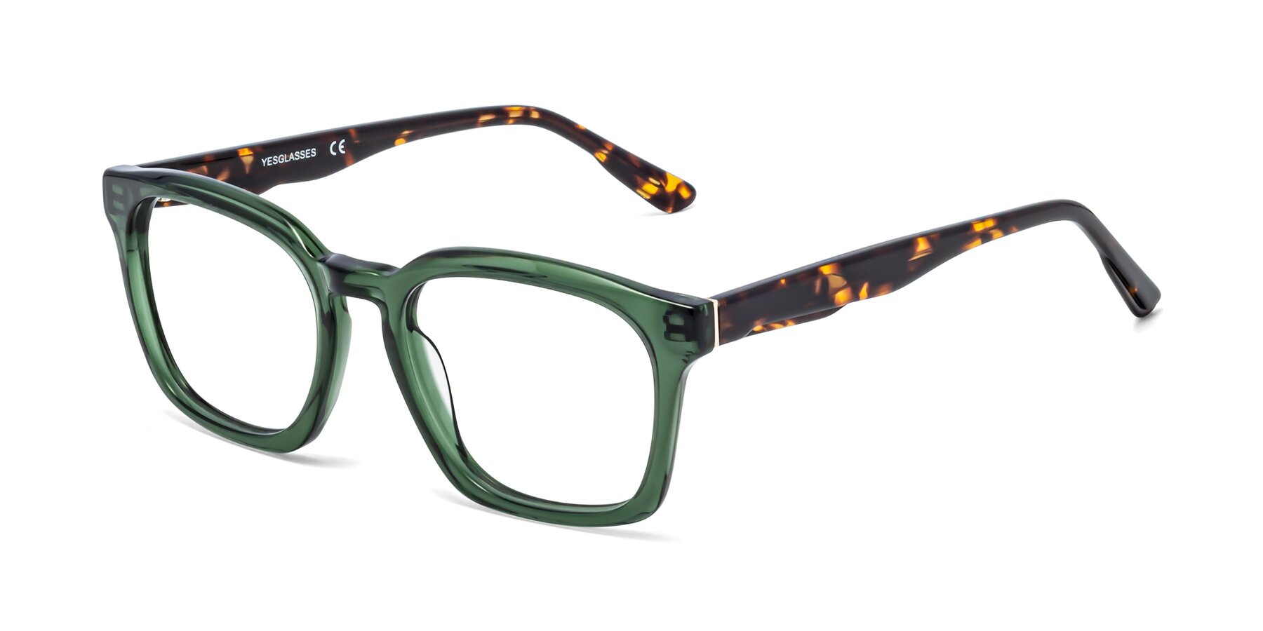 Angle of 1474 in Emerald with Clear Blue Light Blocking Lenses