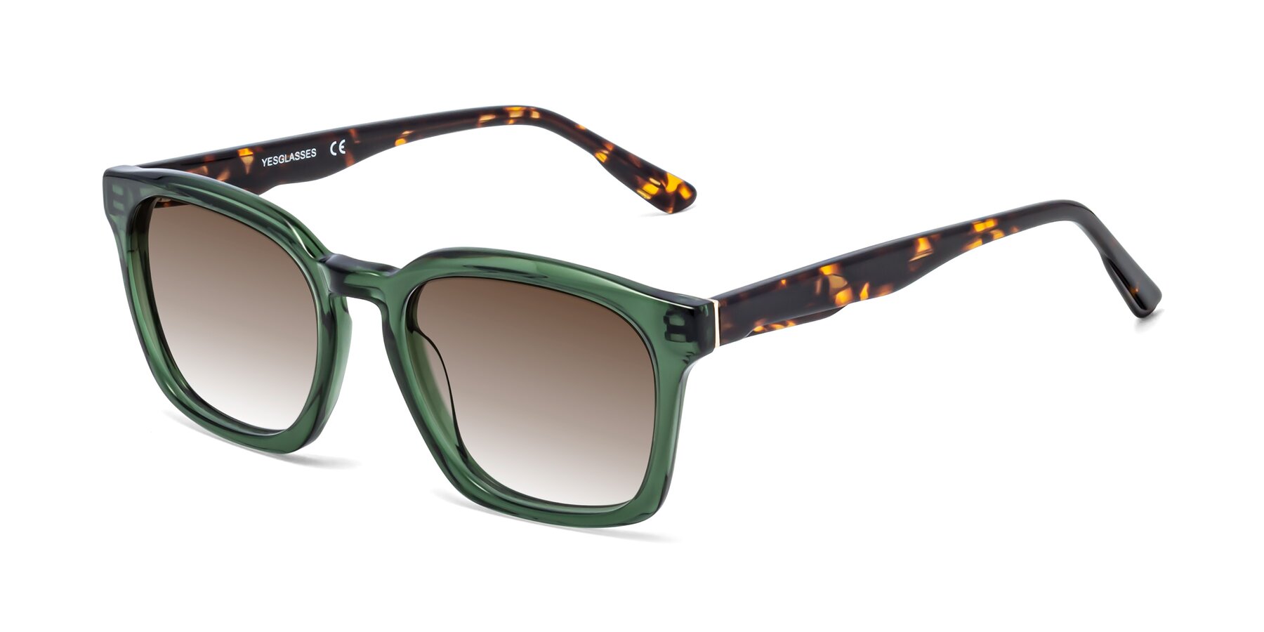 Angle of 1474 in Emerald with Brown Gradient Lenses