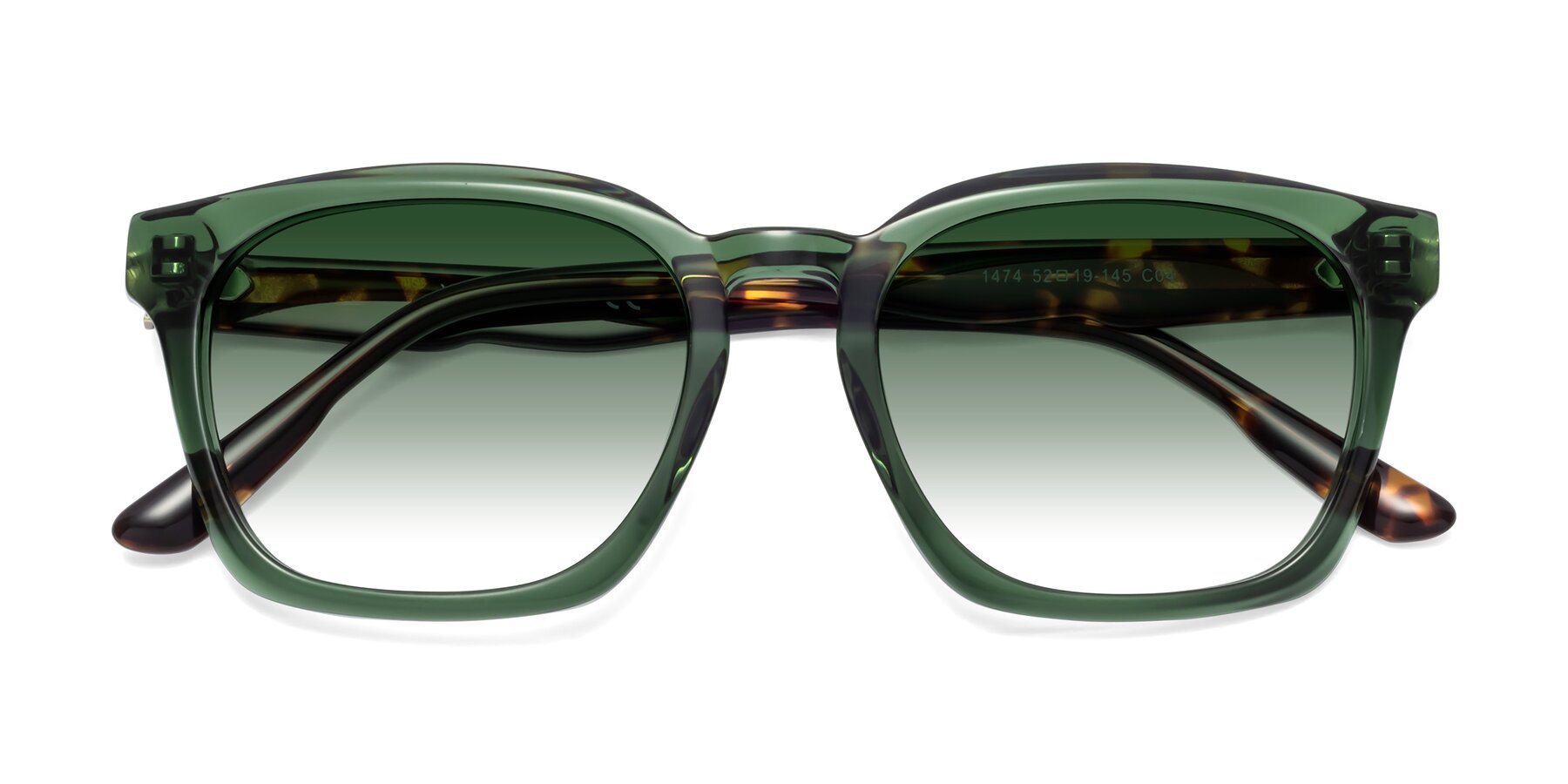 Folded Front of 1474 in Emerald with Green Gradient Lenses