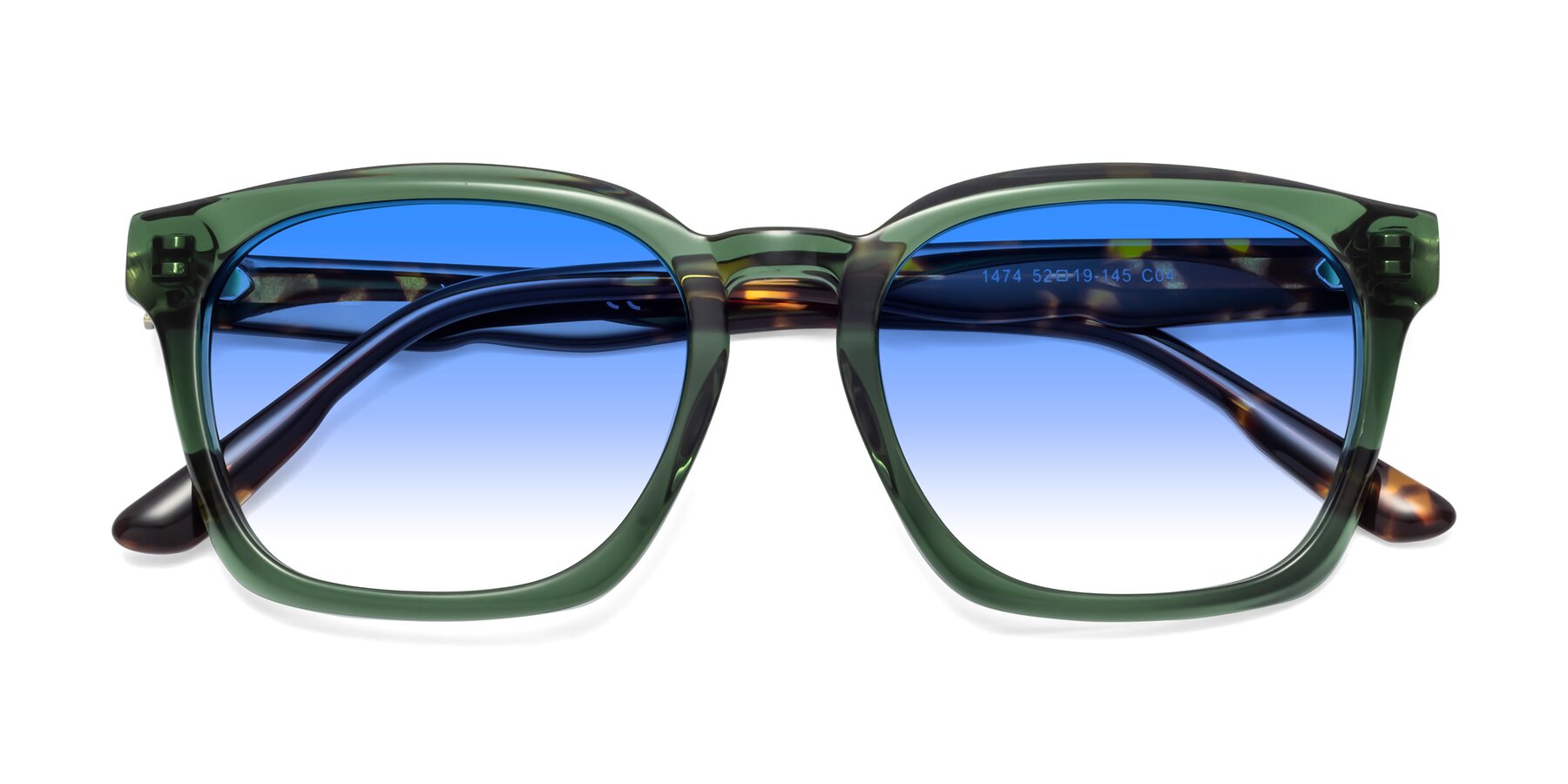 Folded Front of 1474 in Emerald with Blue Gradient Lenses