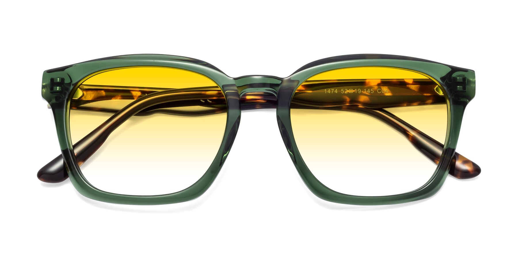 Folded Front of 1474 in Emerald with Yellow Gradient Lenses