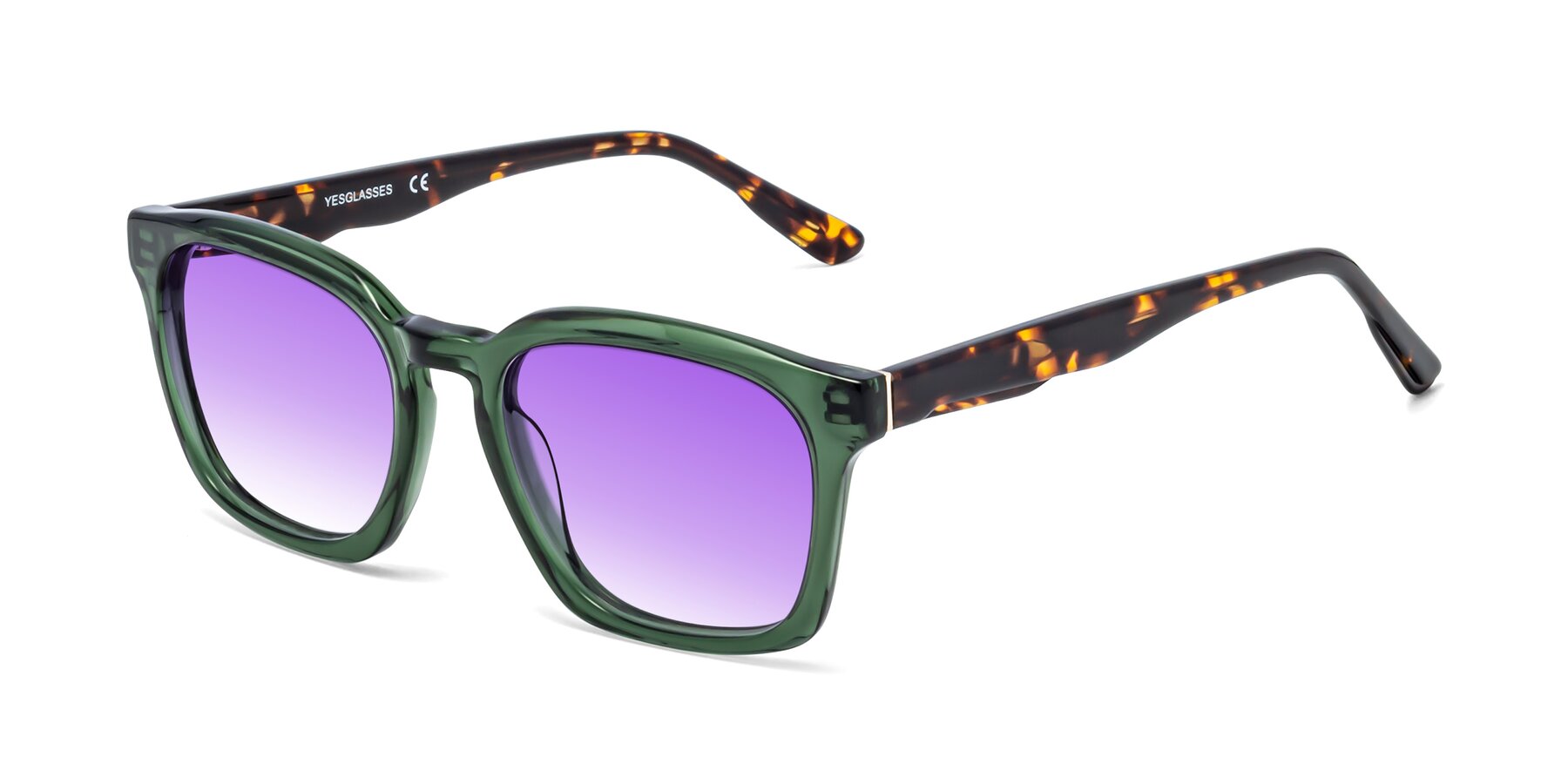 Angle of 1474 in Emerald with Purple Gradient Lenses