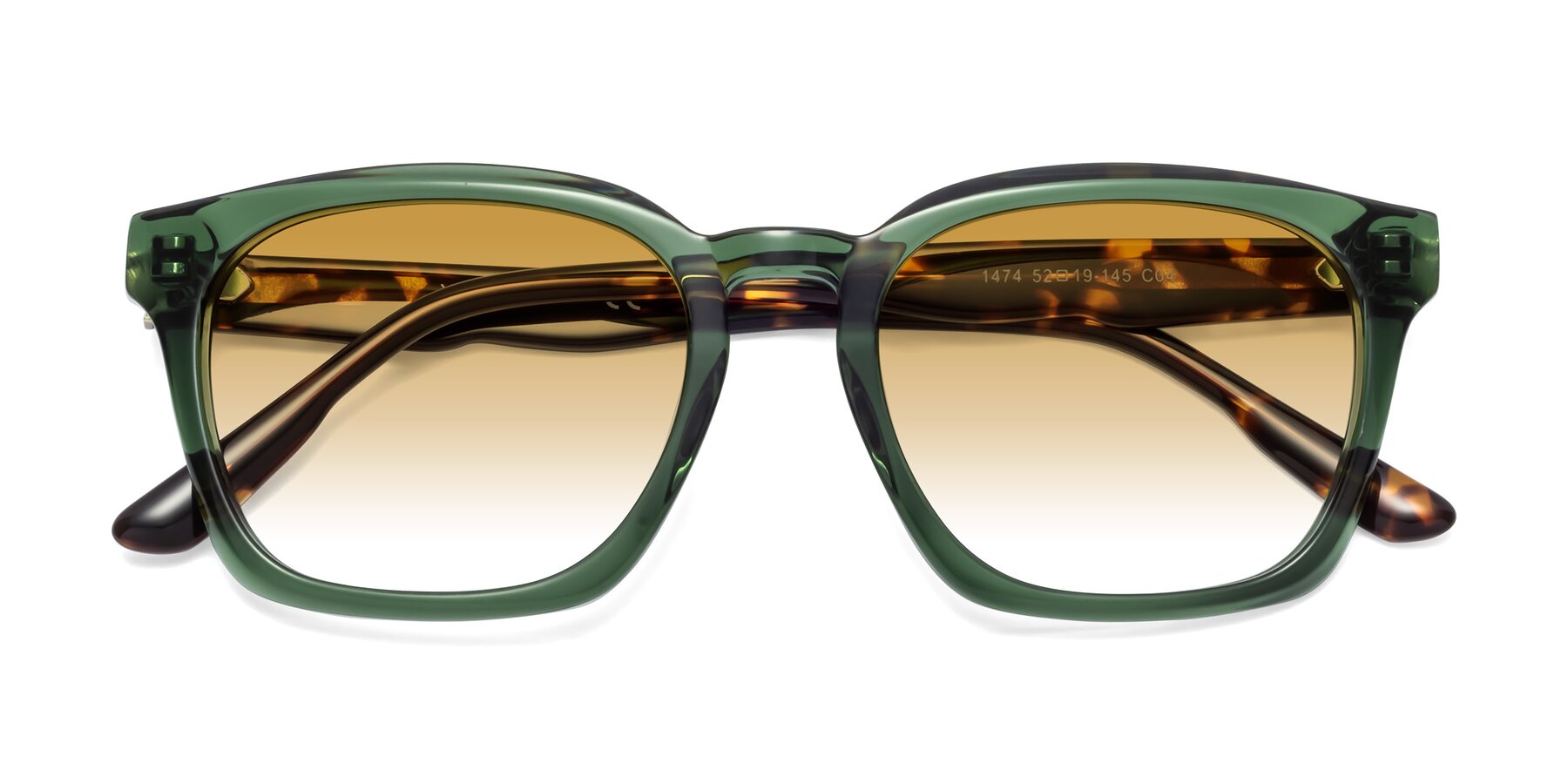 Folded Front of 1474 in Emerald with Champagne Gradient Lenses