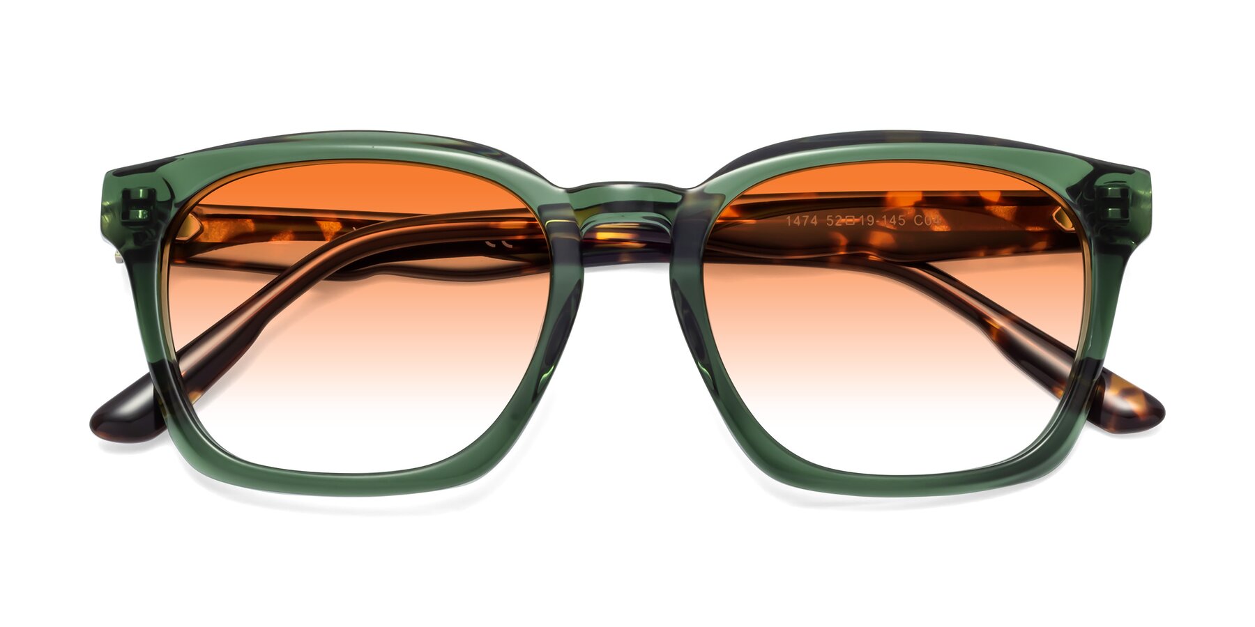 Folded Front of 1474 in Emerald with Orange Gradient Lenses