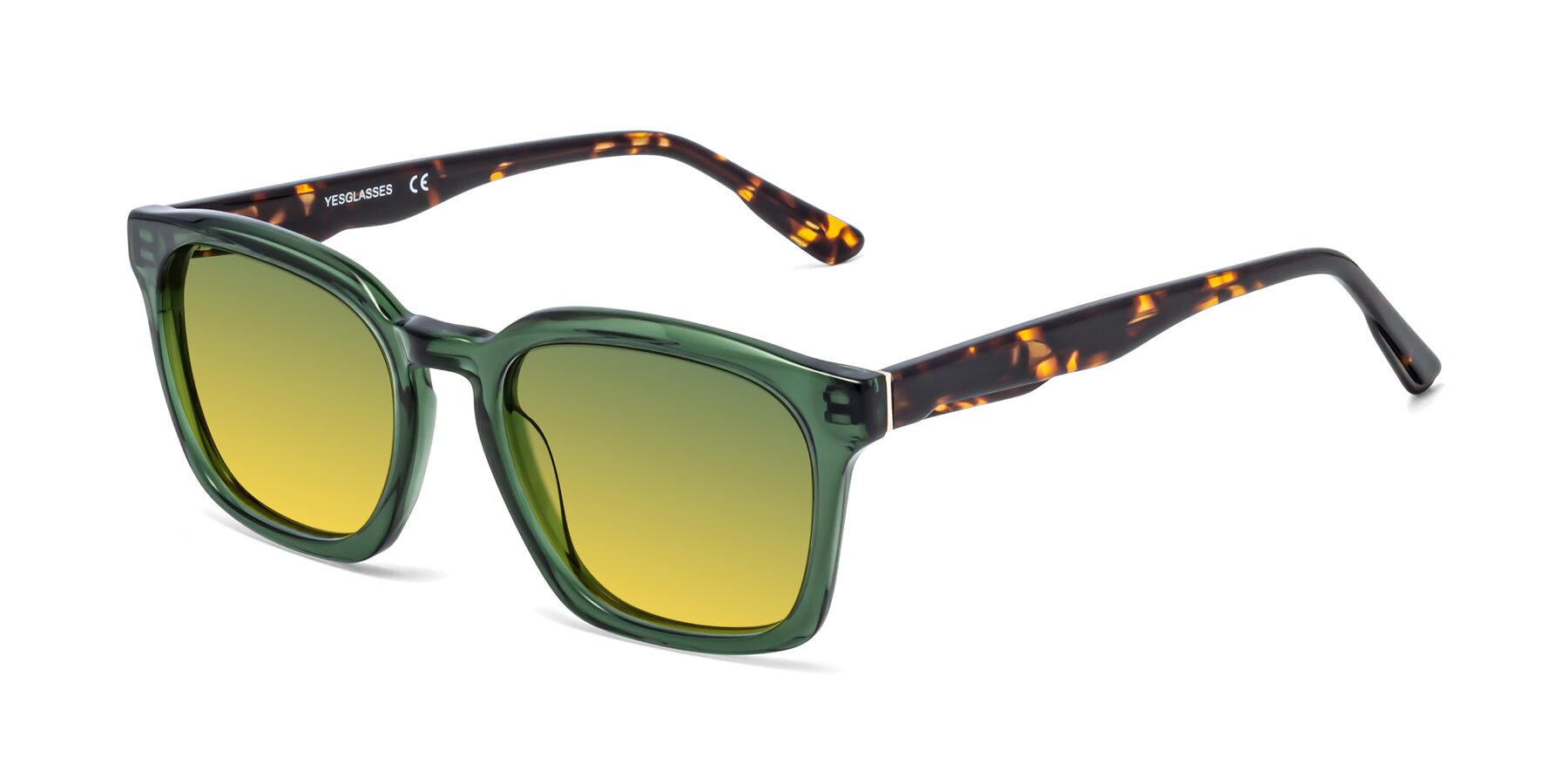 Angle of 1474 in Emerald with Green / Yellow Gradient Lenses