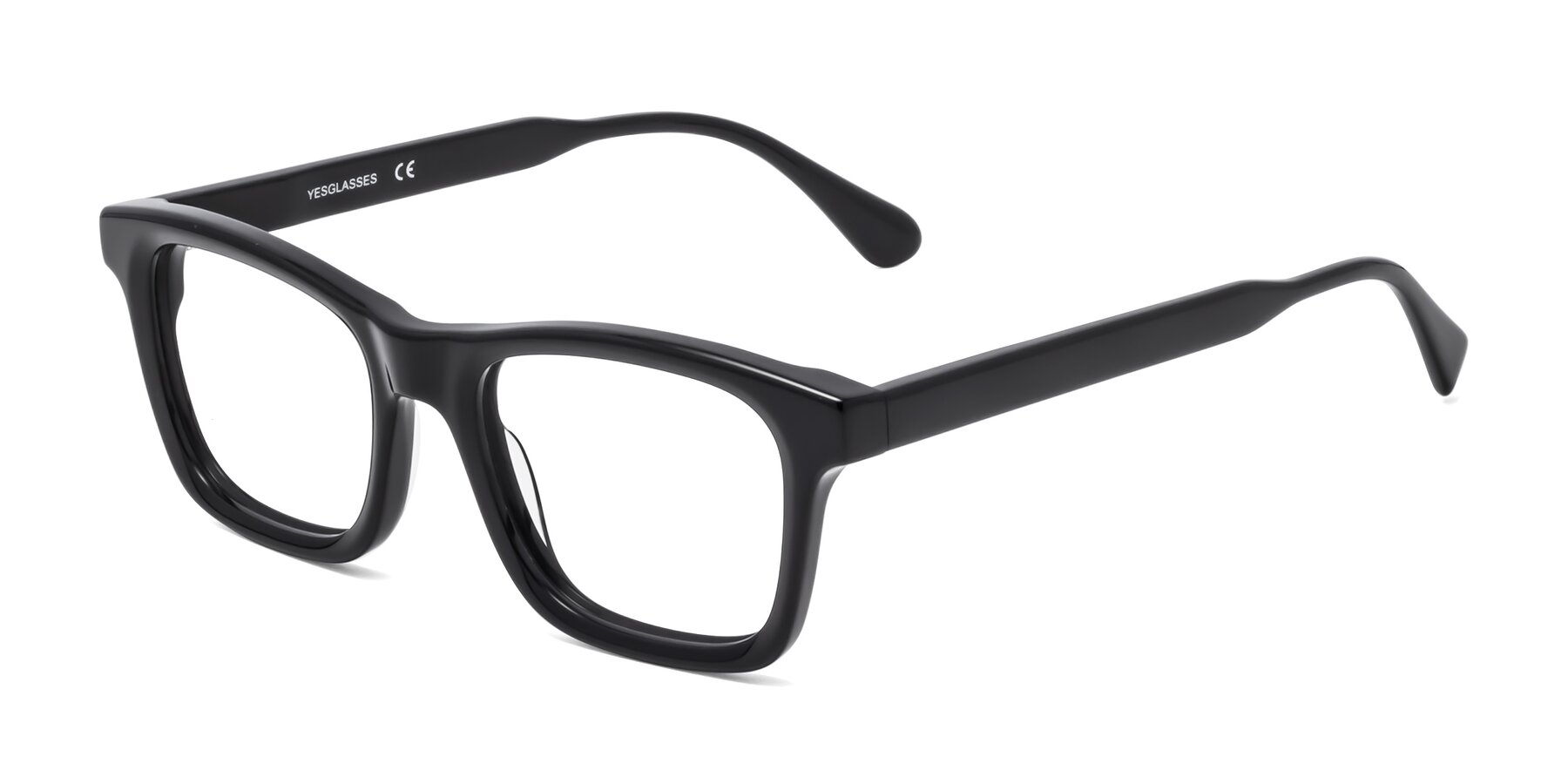 Angle of 1475 in Black with Clear Eyeglass Lenses