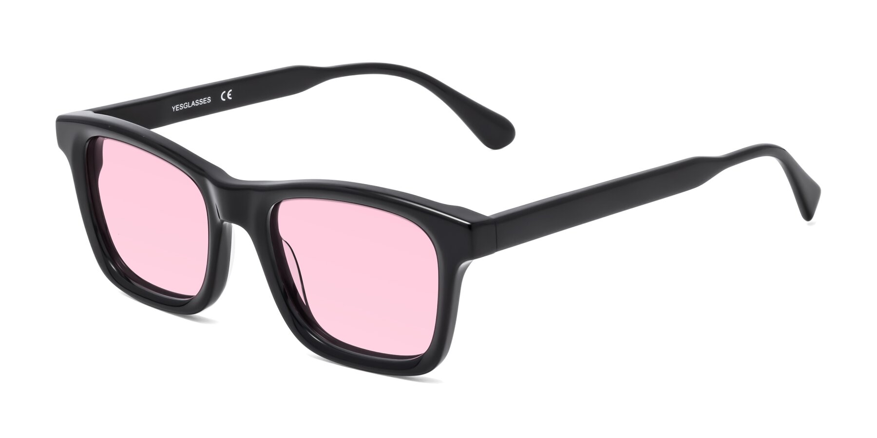 Angle of 1475 in Black with Light Pink Tinted Lenses