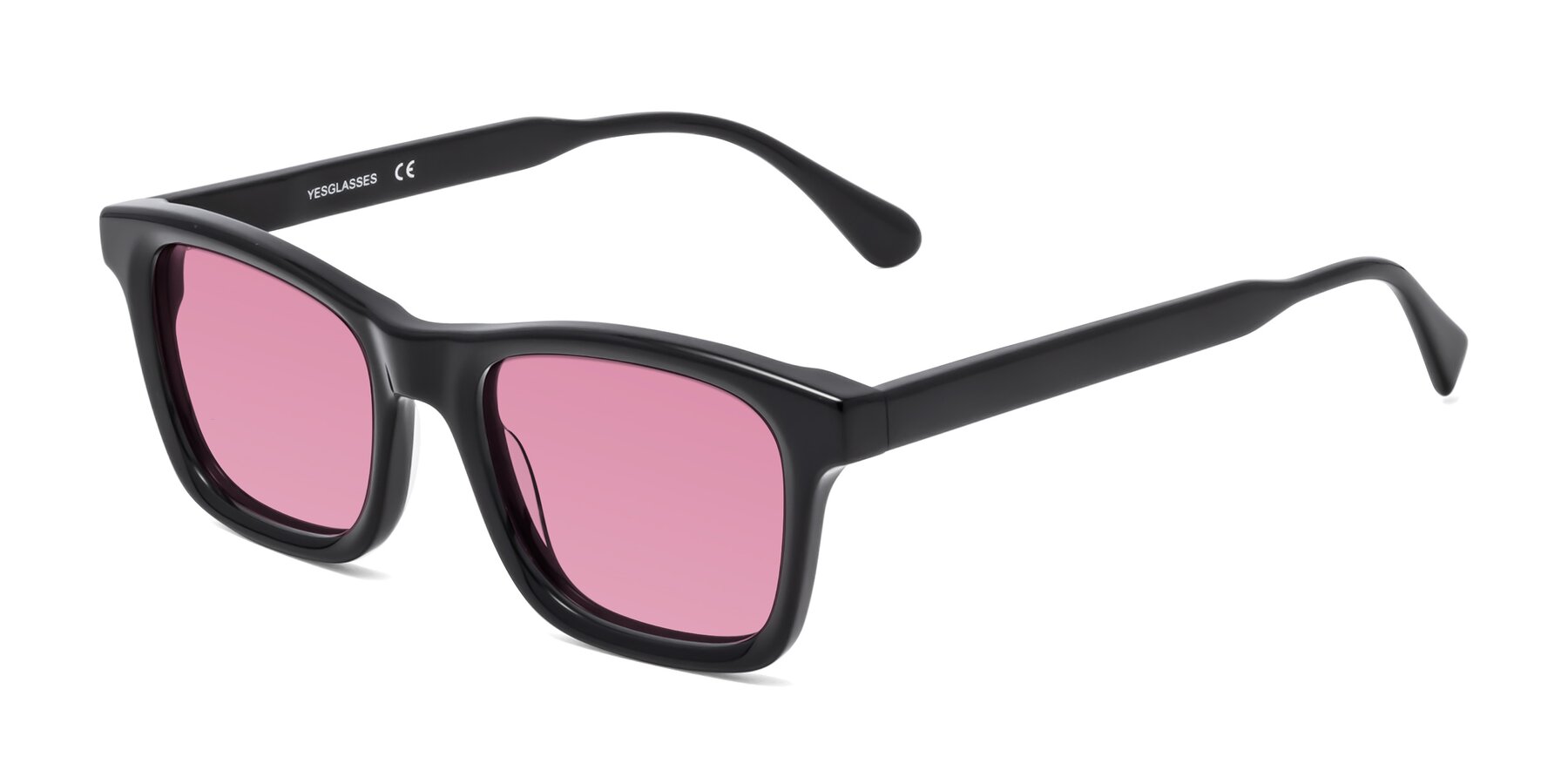 Angle of 1475 in Black with Medium Wine Tinted Lenses