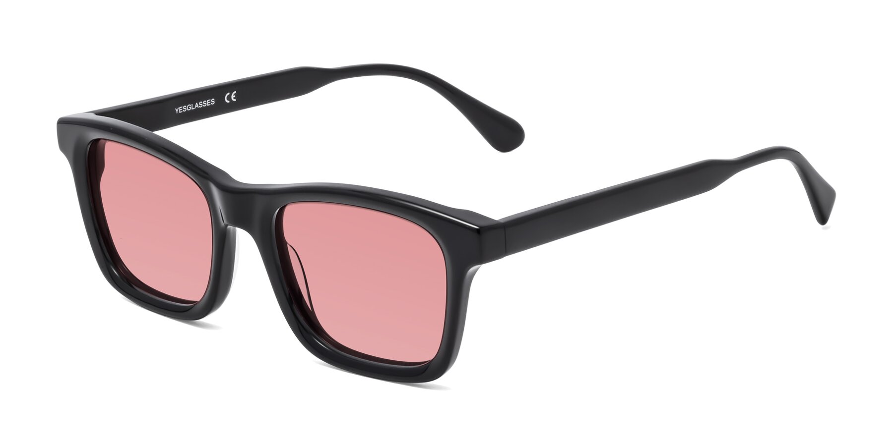 Angle of 1475 in Black with Medium Garnet Tinted Lenses