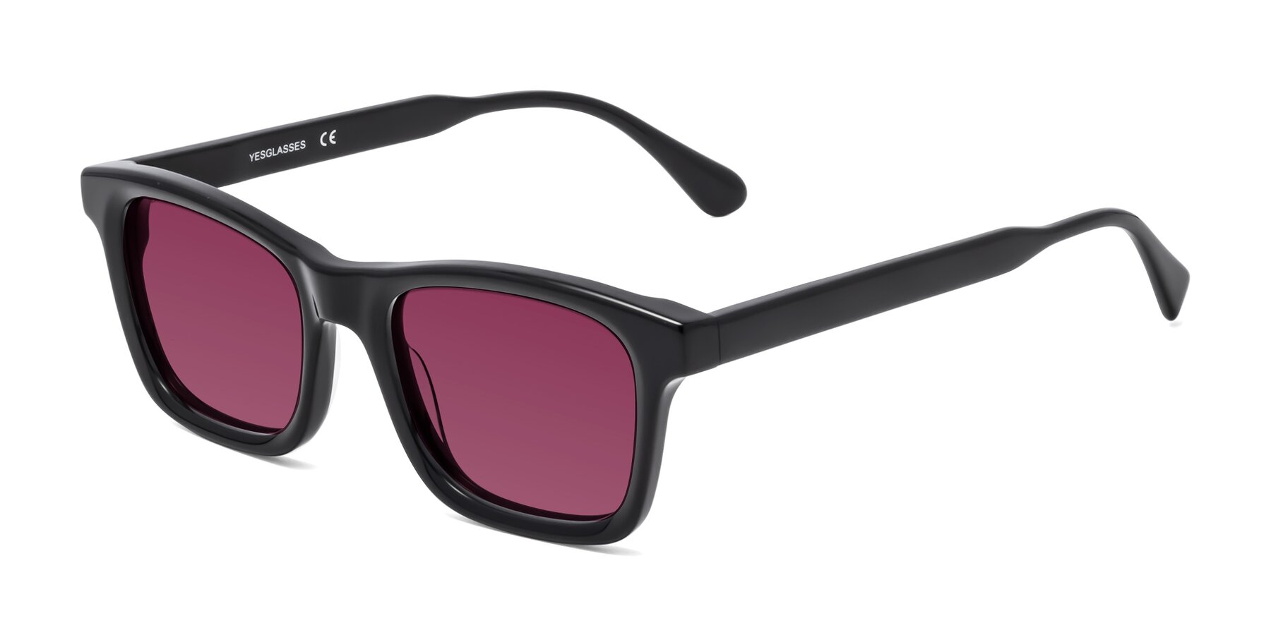 Angle of 1475 in Black with Wine Tinted Lenses