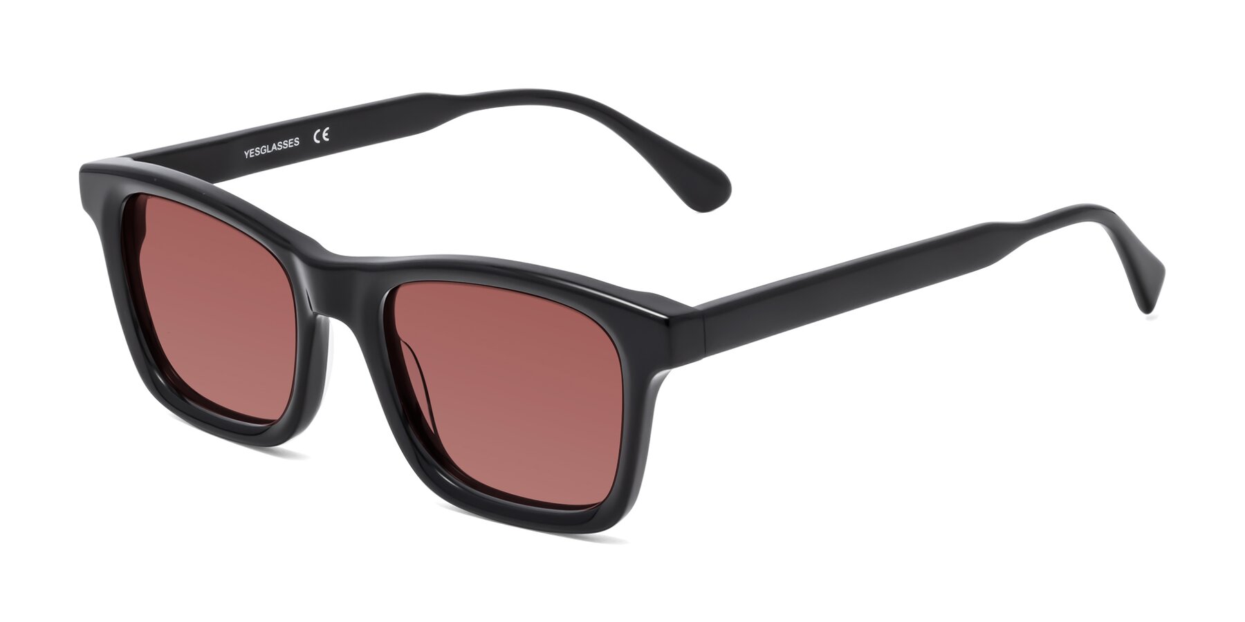 Angle of 1475 in Black with Garnet Tinted Lenses