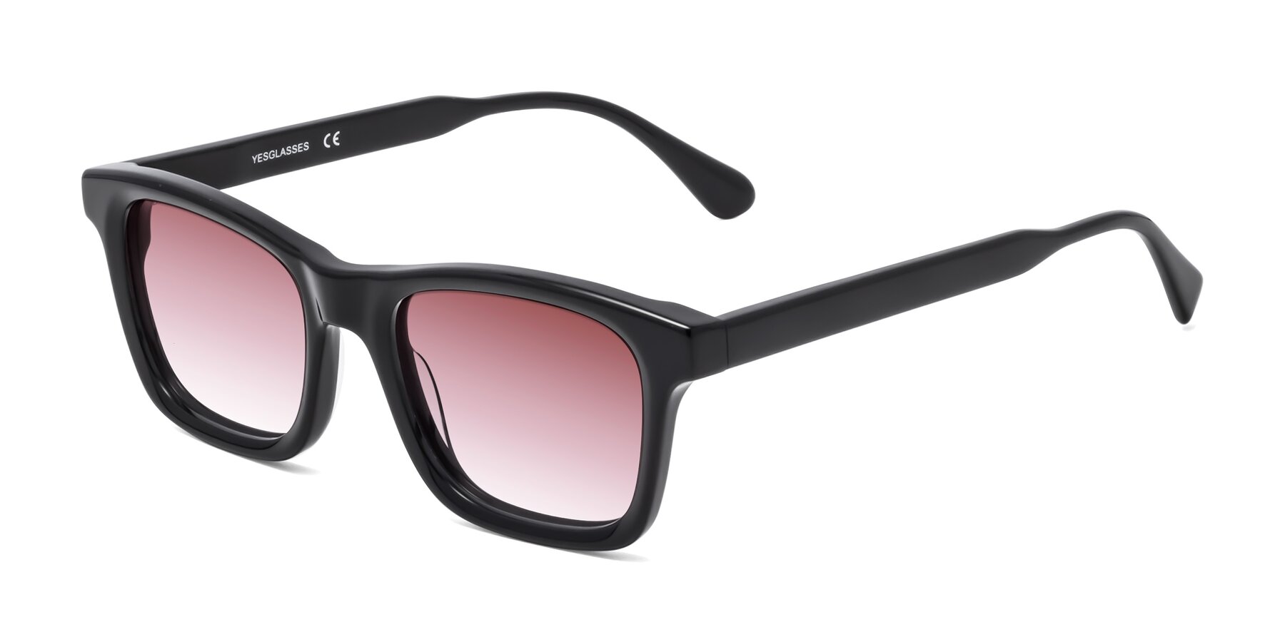 Angle of 1475 in Black with Garnet Gradient Lenses