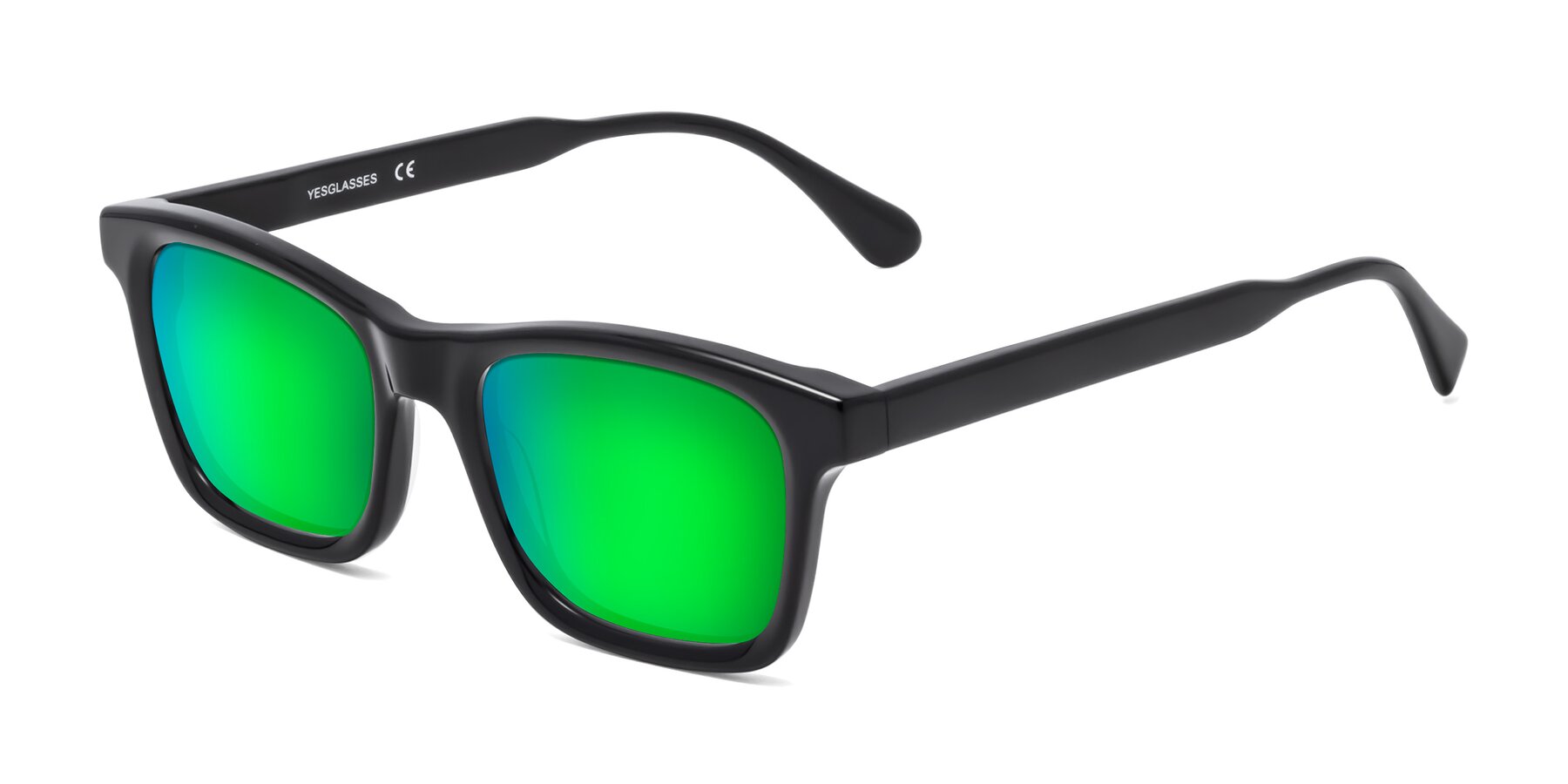 Angle of 1475 in Black with Green Mirrored Lenses