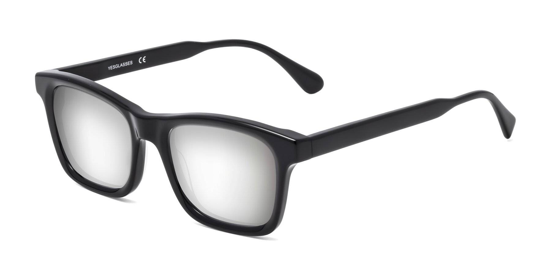 Angle of 1475 in Black with Silver Mirrored Lenses