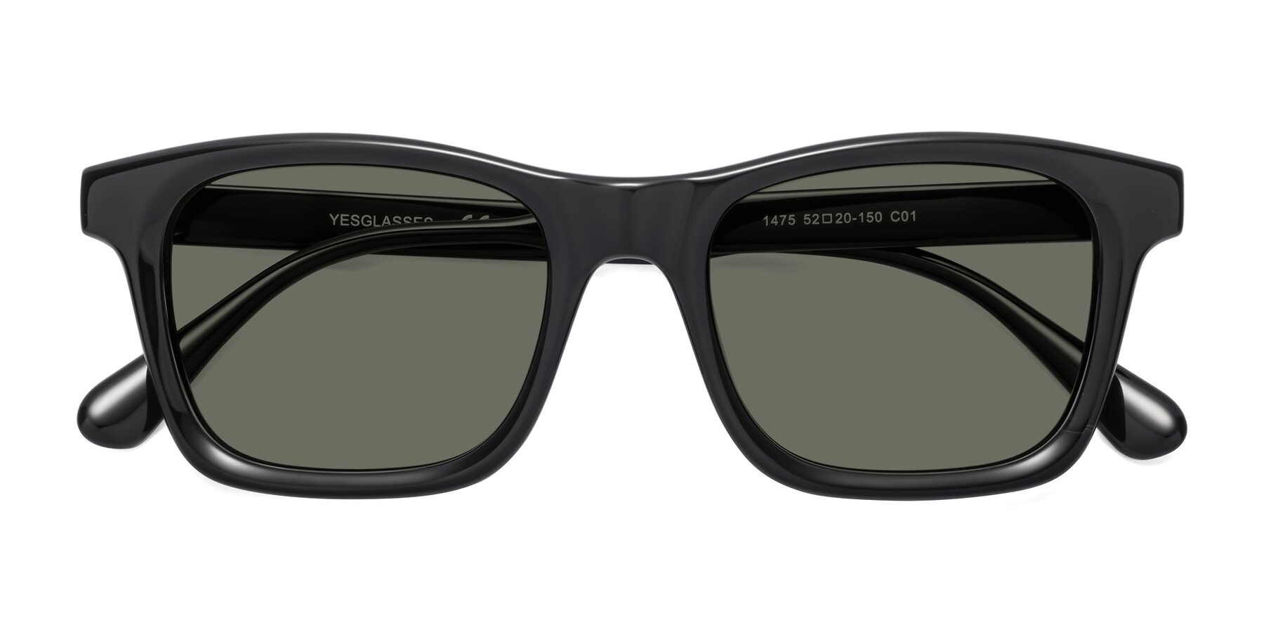 Folded Front of 1475 in Black with Gray Polarized Lenses