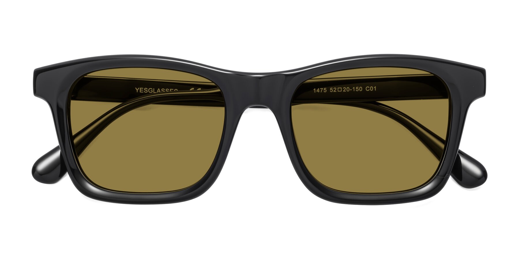 Folded Front of 1475 in Black with Brown Polarized Lenses