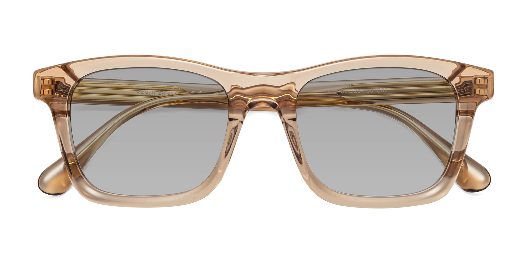 Folded Front of 1475 in Caramel with Light Gray Tinted Lenses