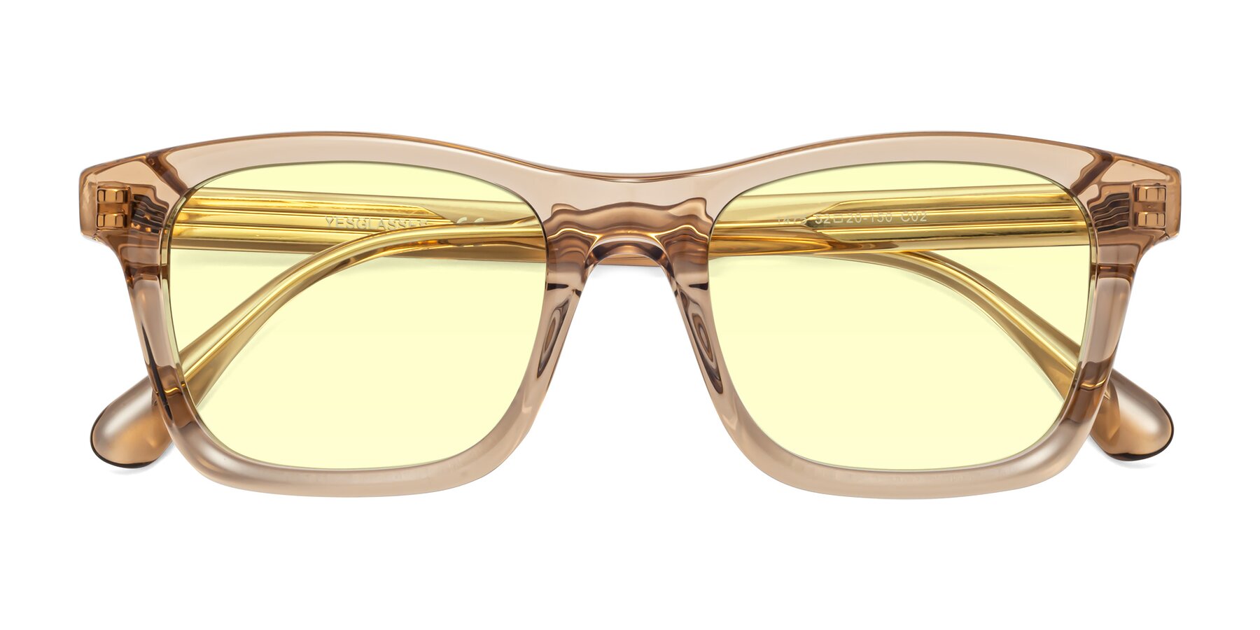 Folded Front of 1475 in Caramel with Light Yellow Tinted Lenses