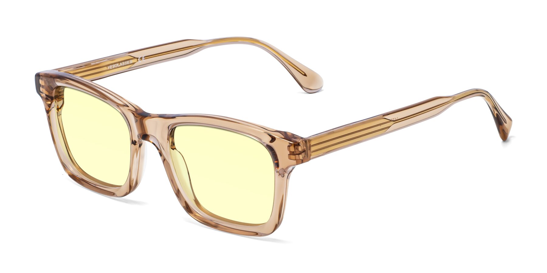 Angle of 1475 in Caramel with Light Yellow Tinted Lenses