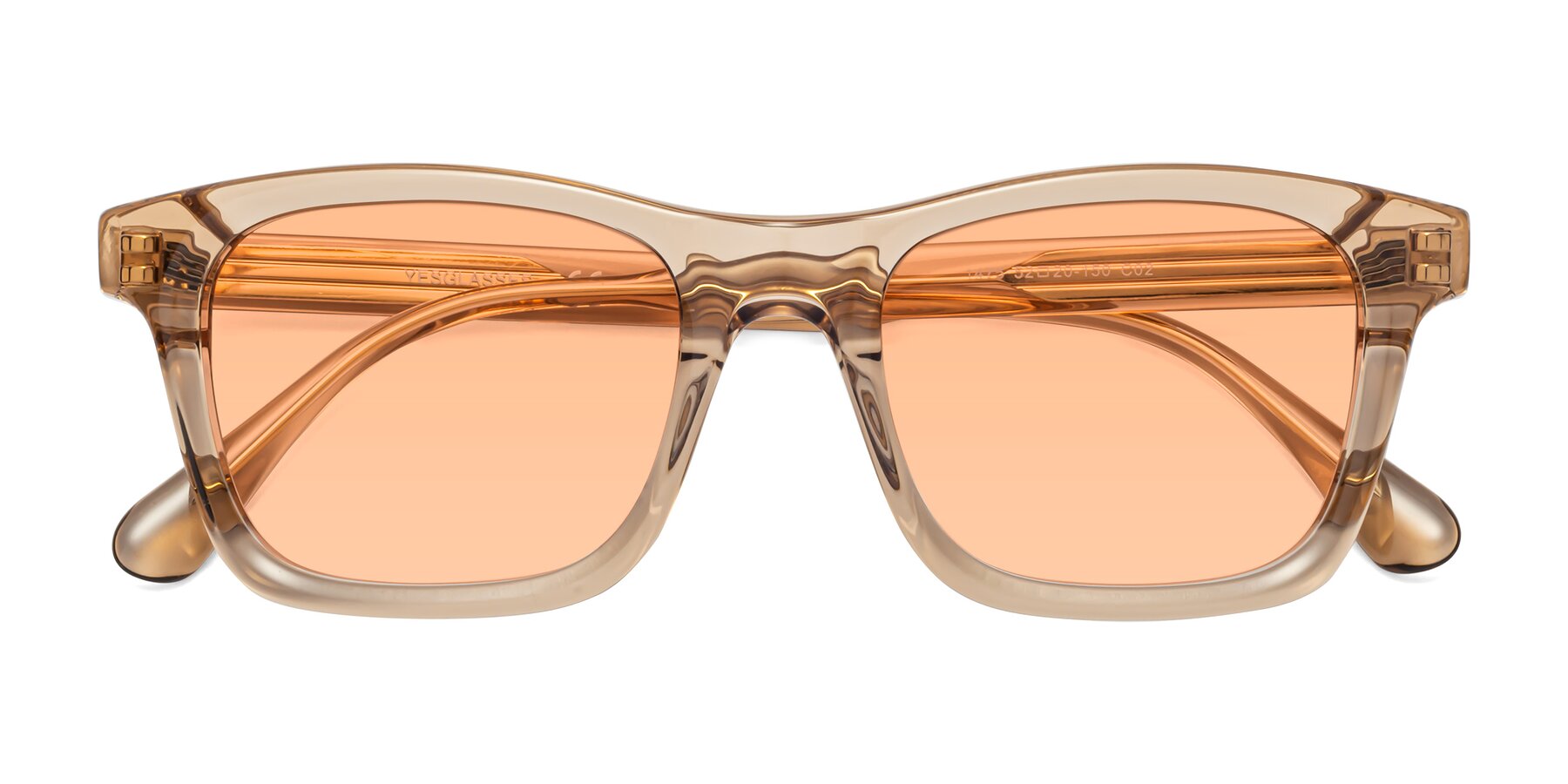 Folded Front of 1475 in Caramel with Light Orange Tinted Lenses