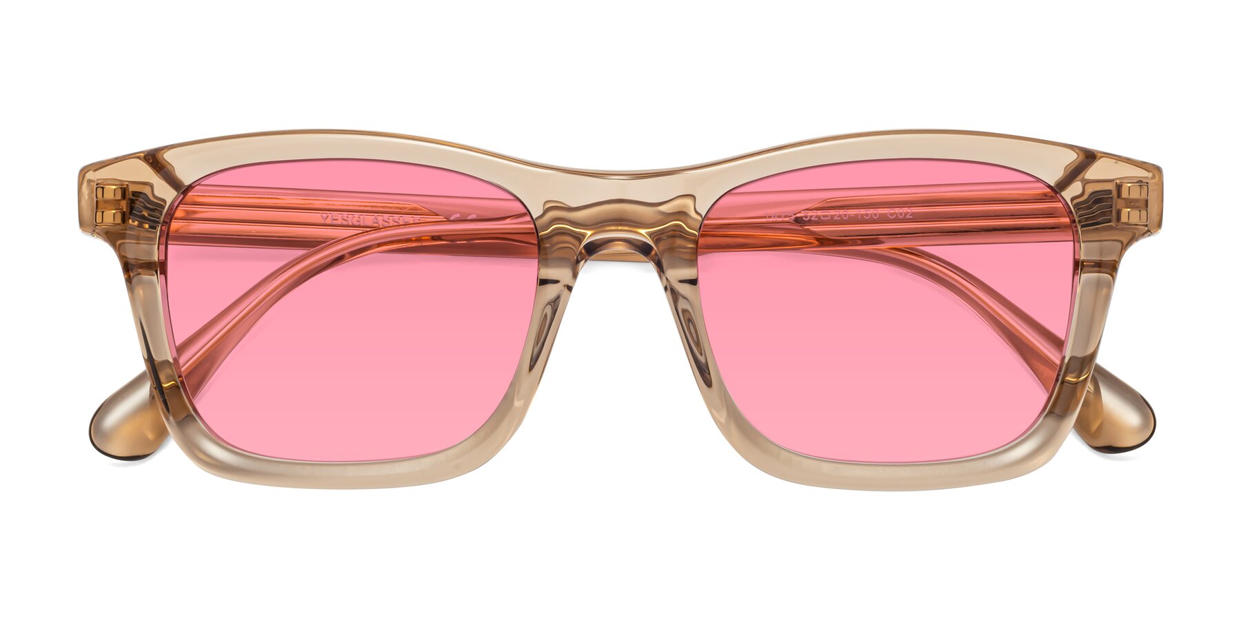 Folded Front of 1475 in Caramel with Pink Tinted Lenses