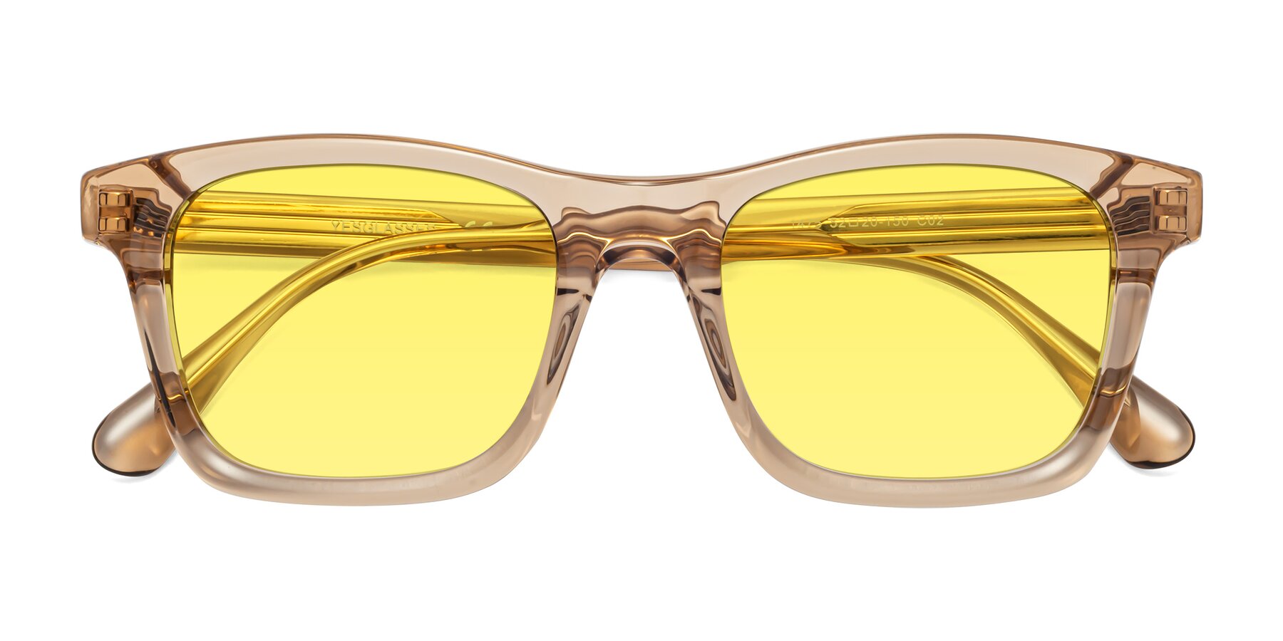 Folded Front of 1475 in Caramel with Medium Yellow Tinted Lenses