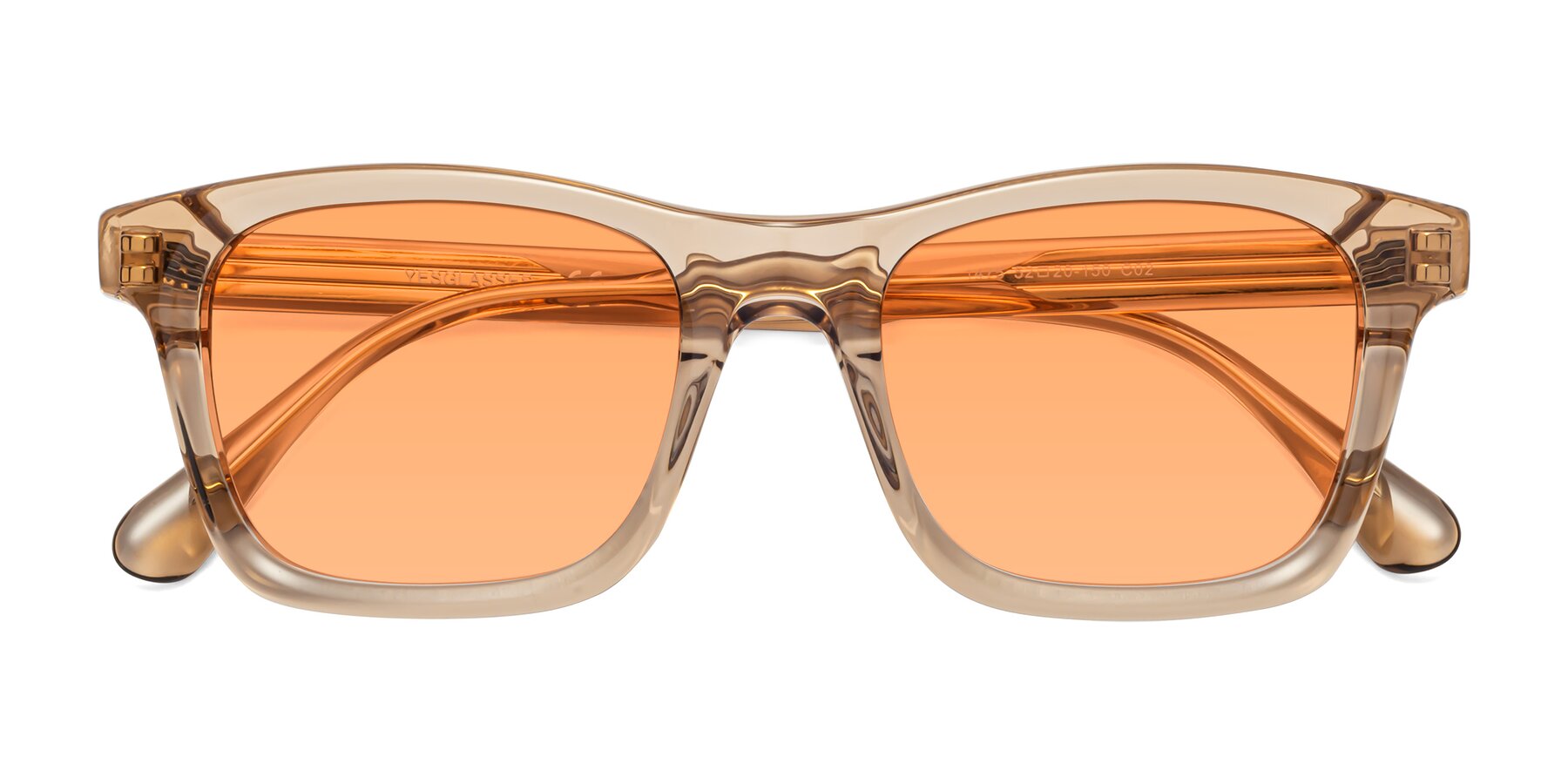 Folded Front of 1475 in Caramel with Medium Orange Tinted Lenses