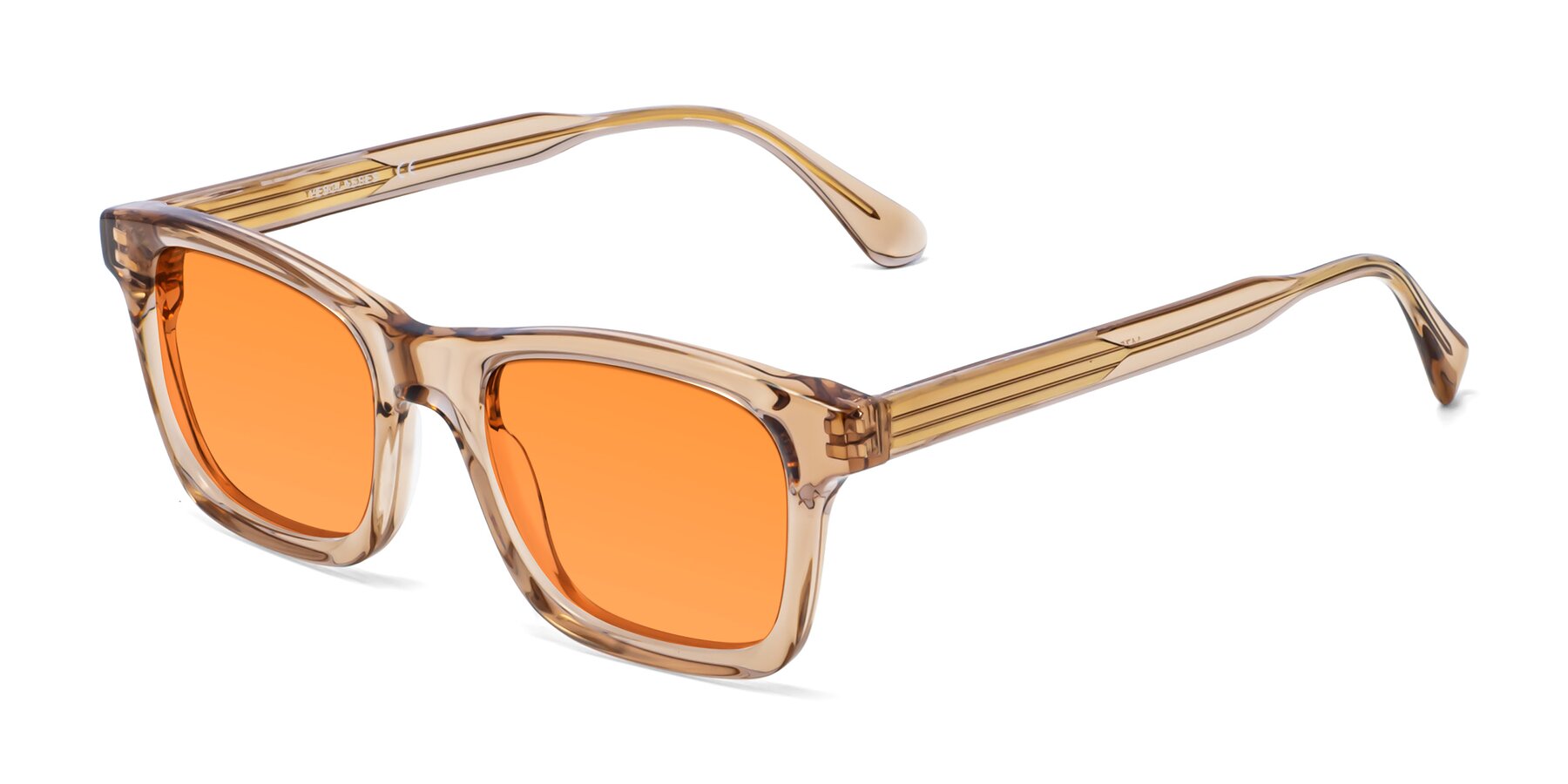 Angle of 1475 in Caramel with Orange Tinted Lenses