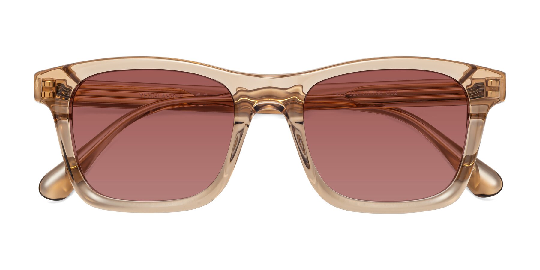 Folded Front of 1475 in Caramel with Garnet Tinted Lenses