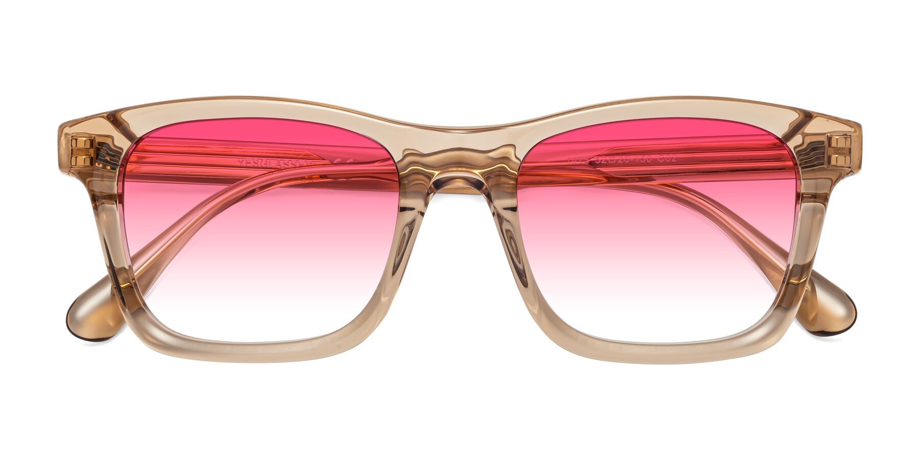 Folded Front of 1475 in Caramel with Pink Gradient Lenses