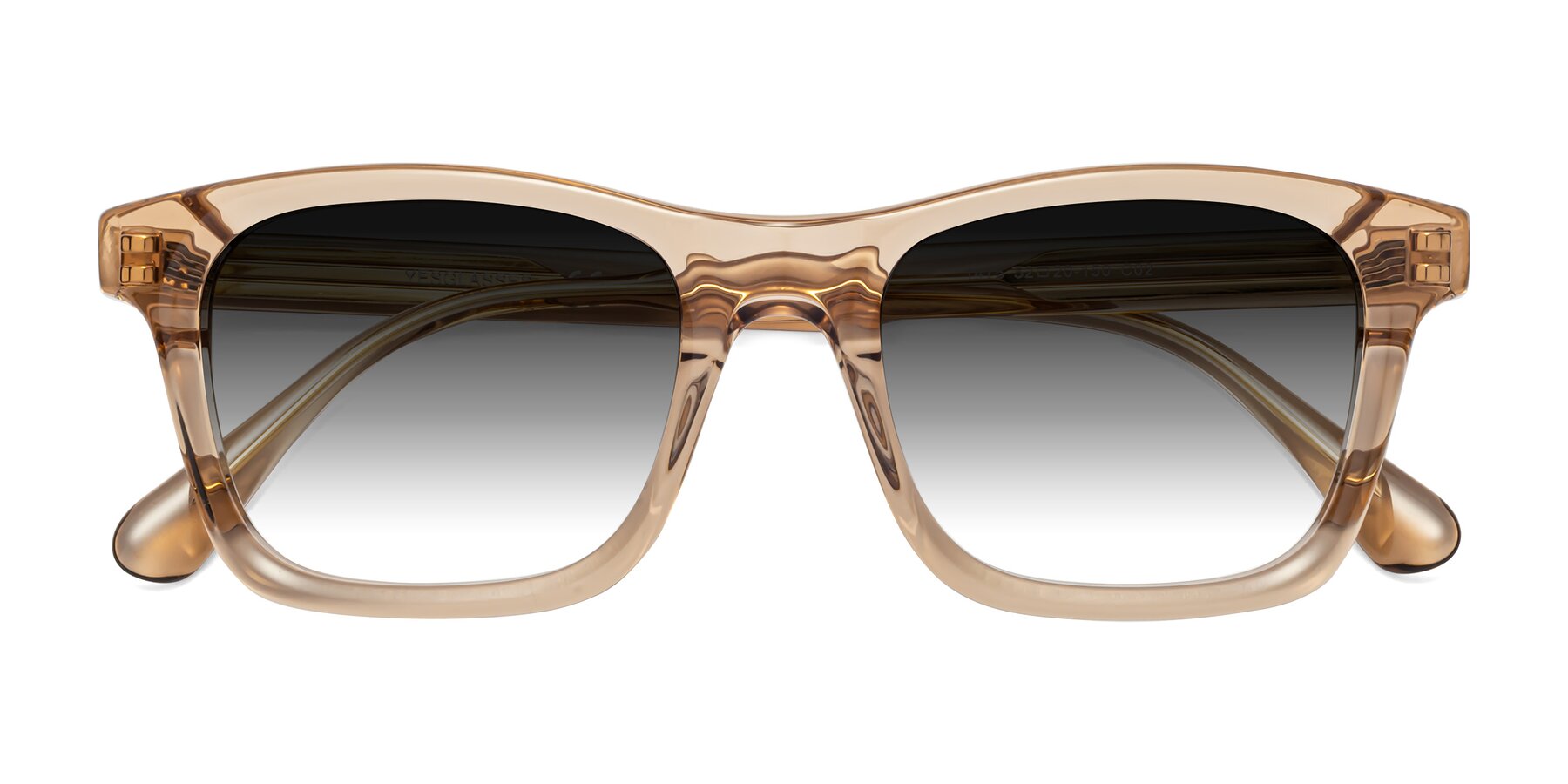 Folded Front of 1475 in Caramel with Gray Gradient Lenses
