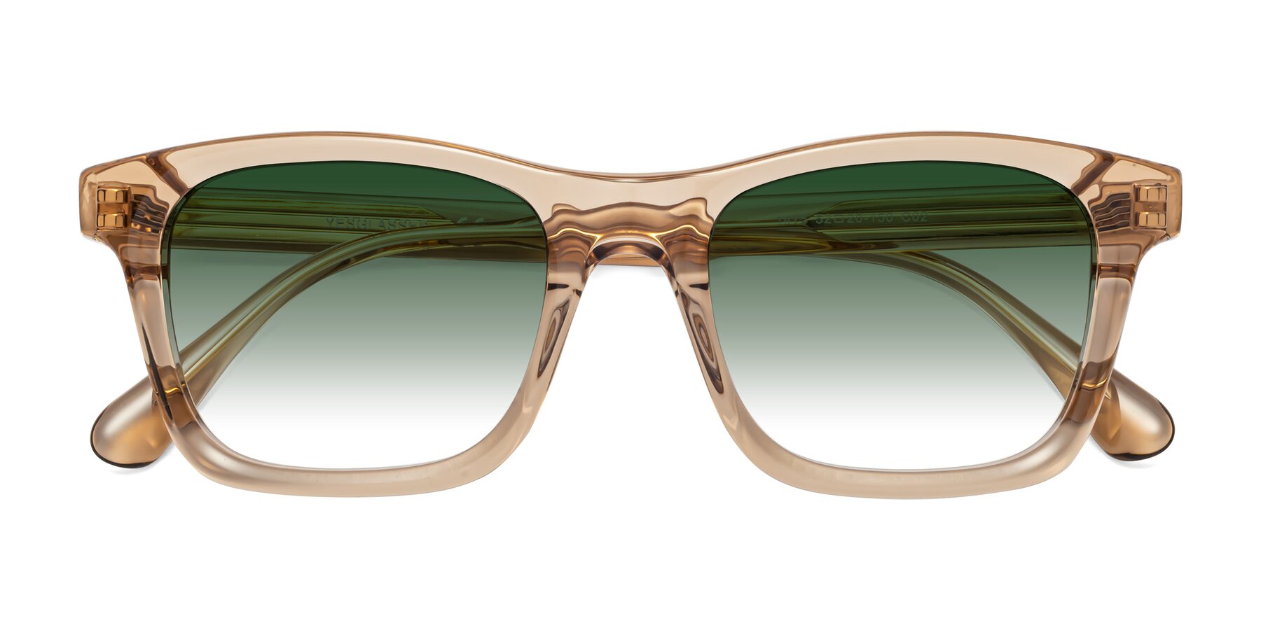 Folded Front of 1475 in Caramel with Green Gradient Lenses