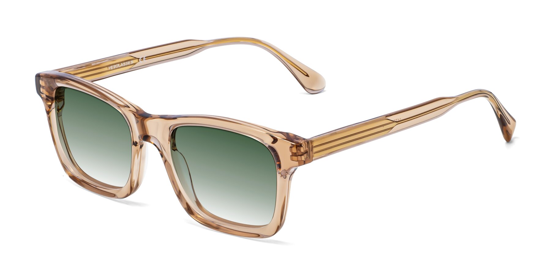 Angle of 1475 in Caramel with Green Gradient Lenses