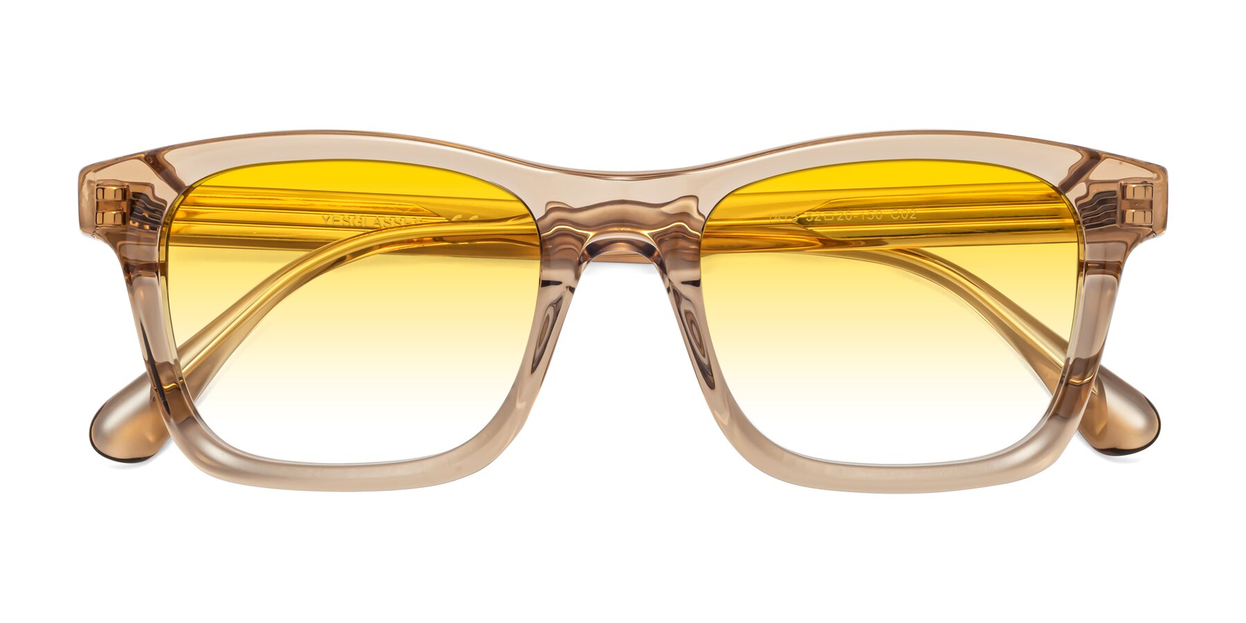 Folded Front of 1475 in Caramel with Yellow Gradient Lenses