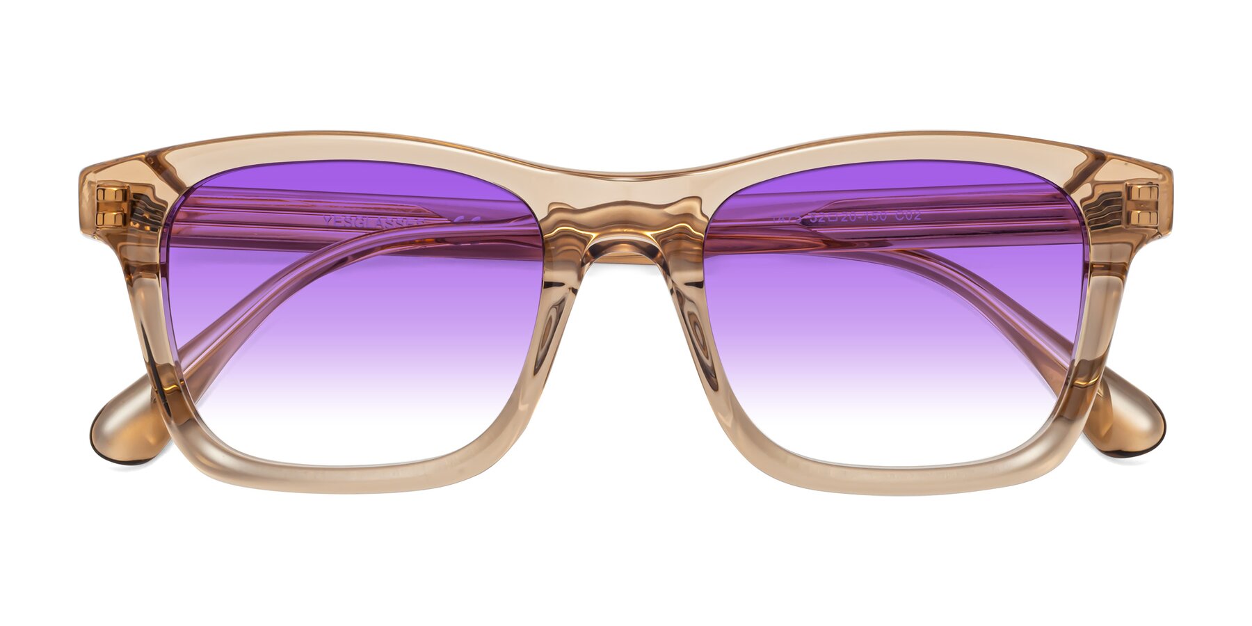 Folded Front of 1475 in Caramel with Purple Gradient Lenses