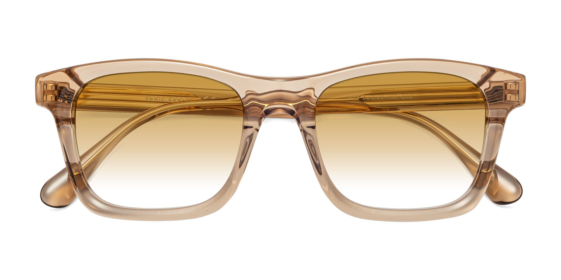 Folded Front of 1475 in Caramel with Champagne Gradient Lenses