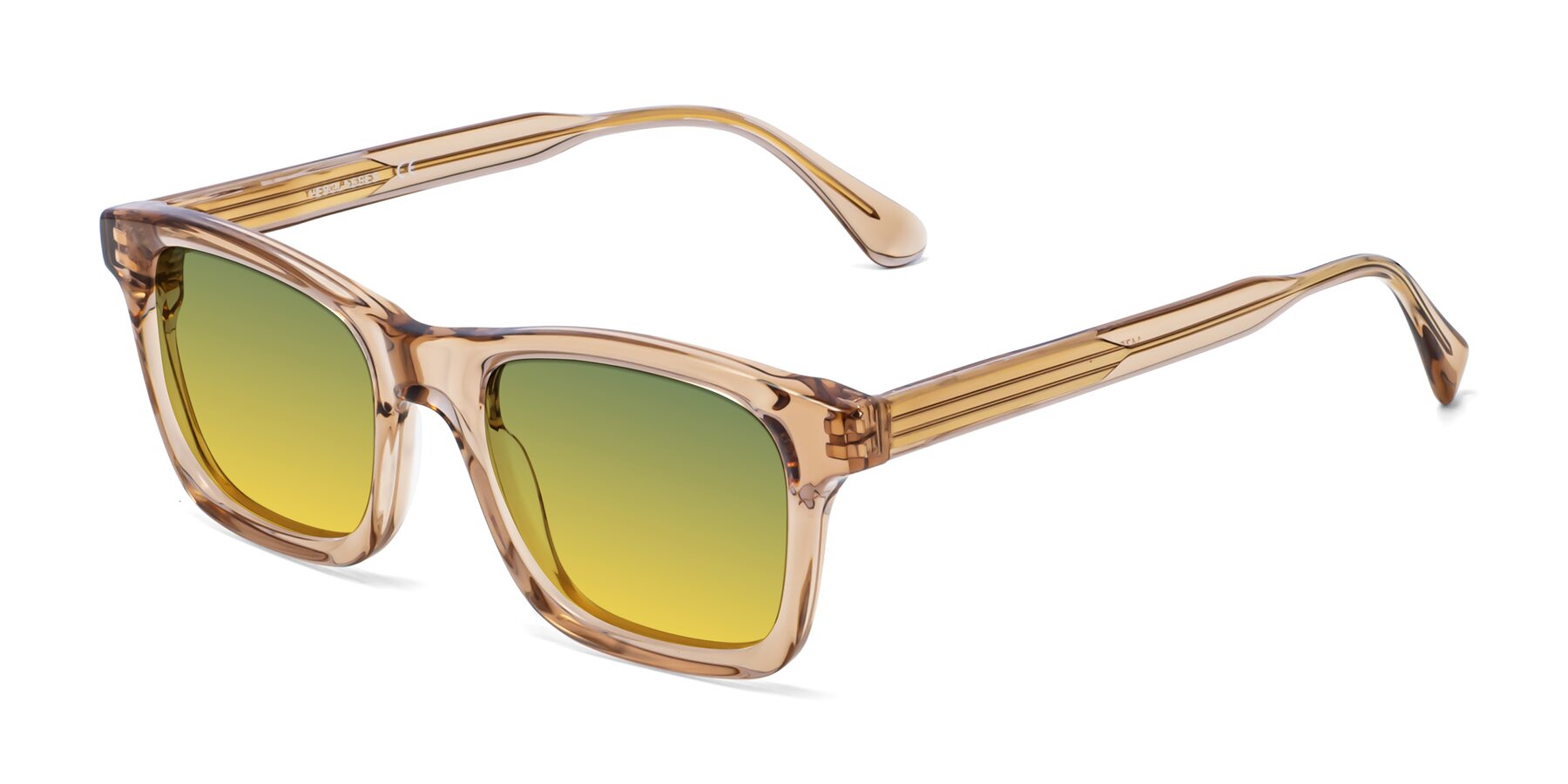 Angle of 1475 in Caramel with Green / Yellow Gradient Lenses