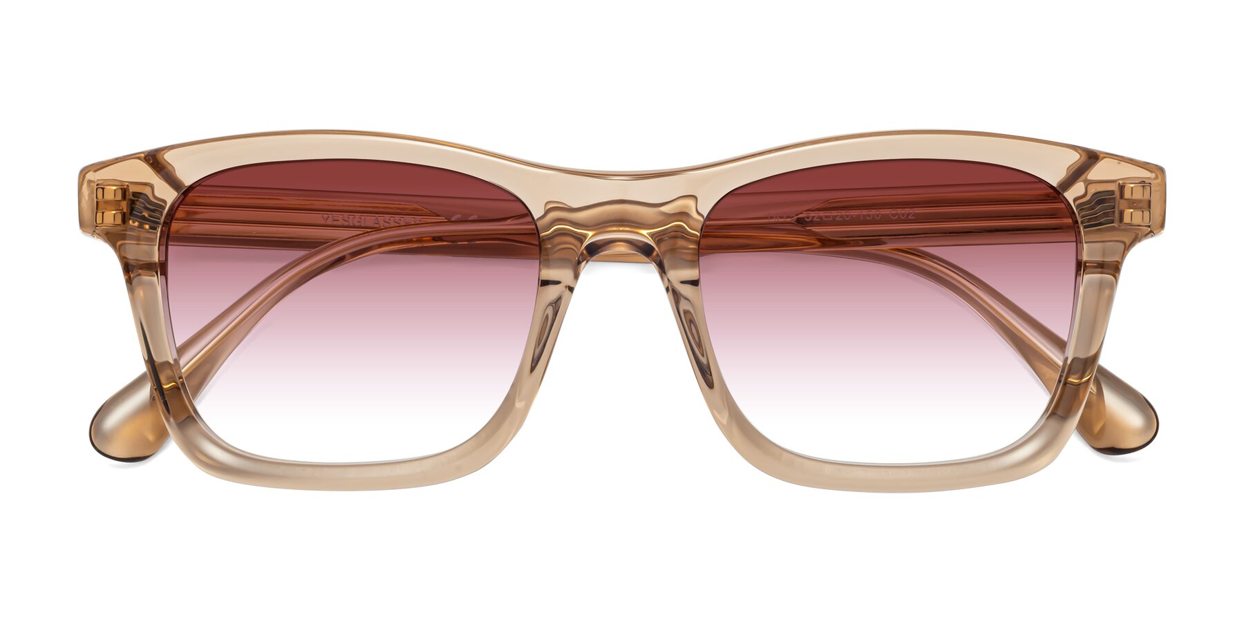 Folded Front of 1475 in Caramel with Garnet Gradient Lenses