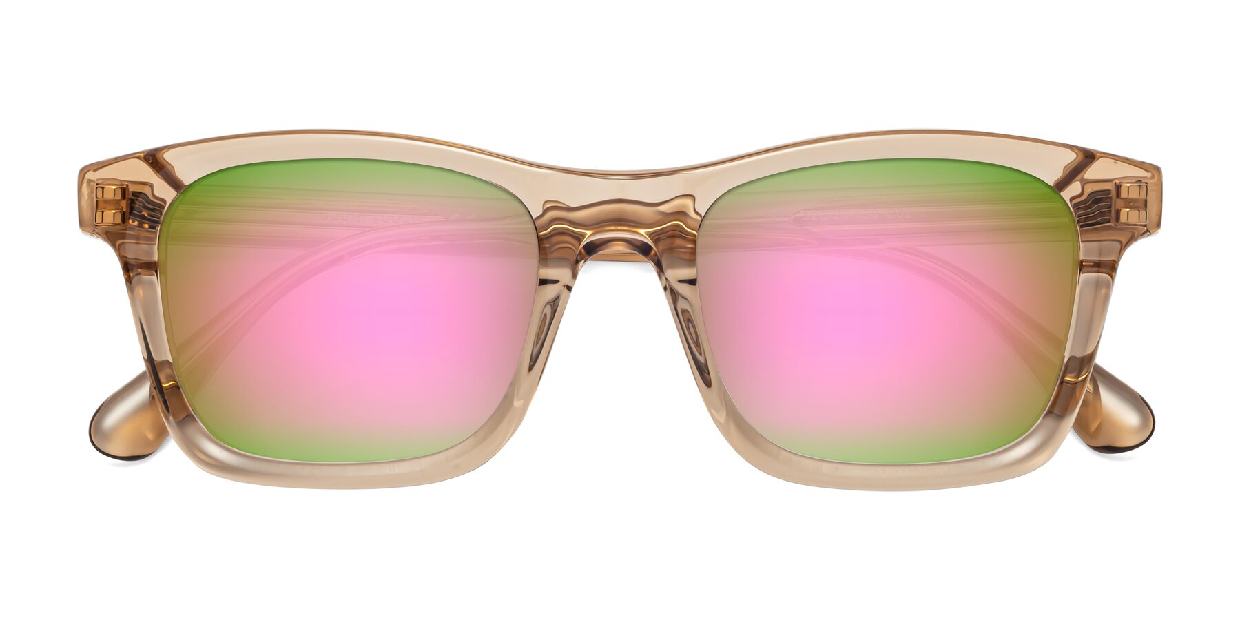 Folded Front of 1475 in Caramel with Pink Mirrored Lenses