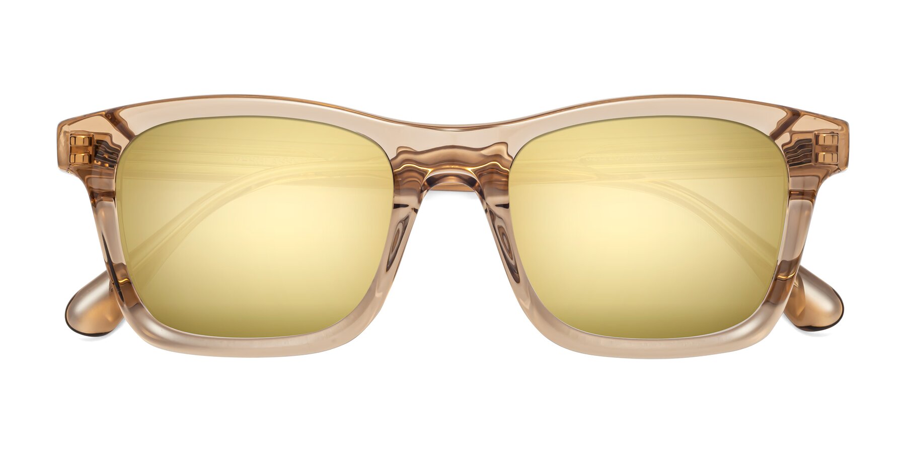 Folded Front of 1475 in Caramel with Gold Mirrored Lenses