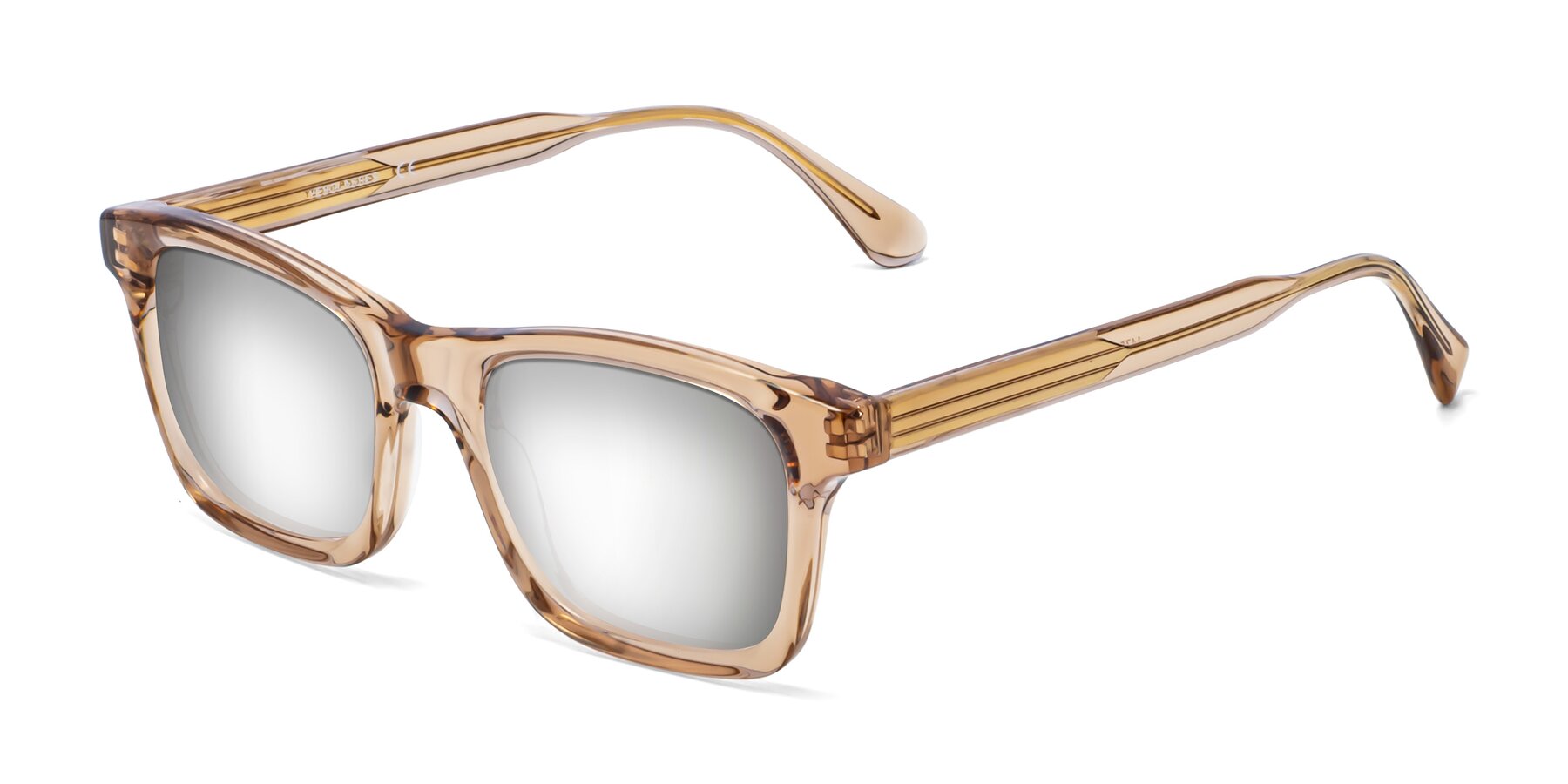 Angle of 1475 in Caramel with Silver Mirrored Lenses