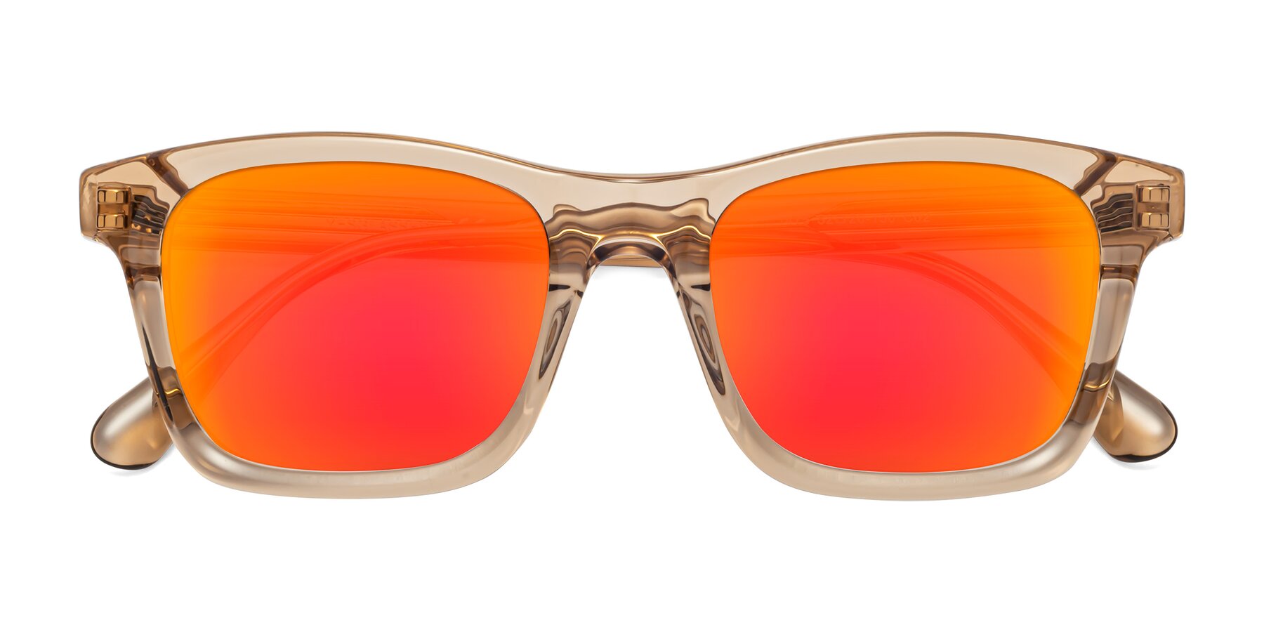 Folded Front of 1475 in Caramel with Red Gold Mirrored Lenses