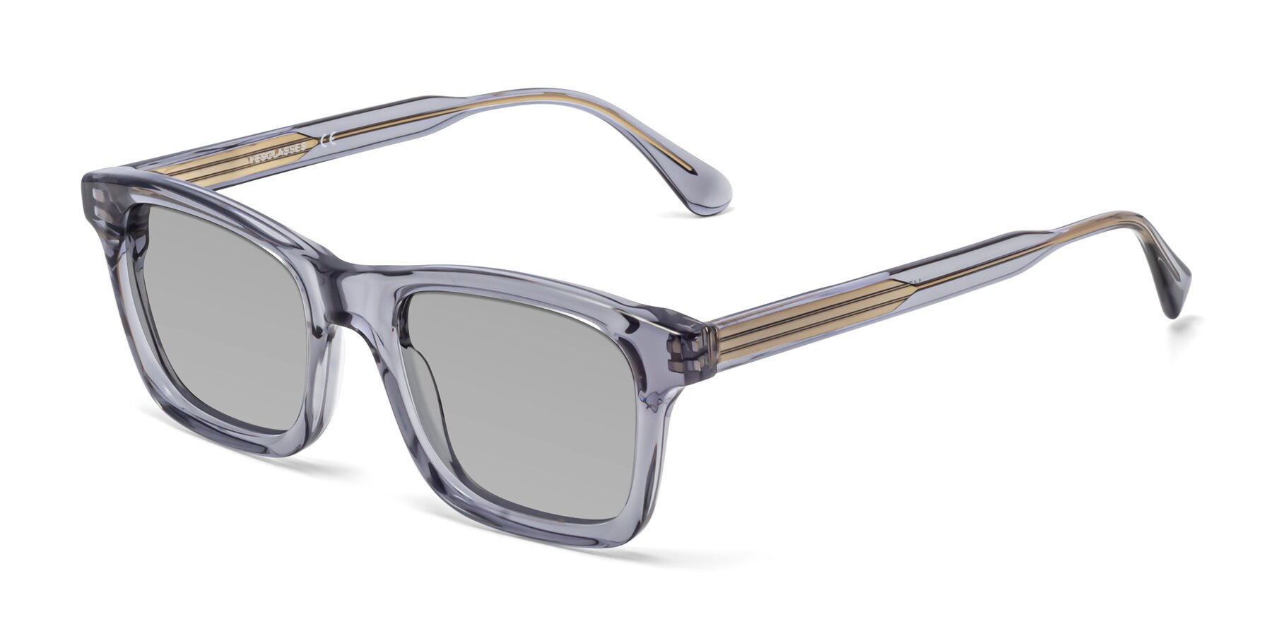Angle of 1475 in Transparent Gray with Light Gray Tinted Lenses