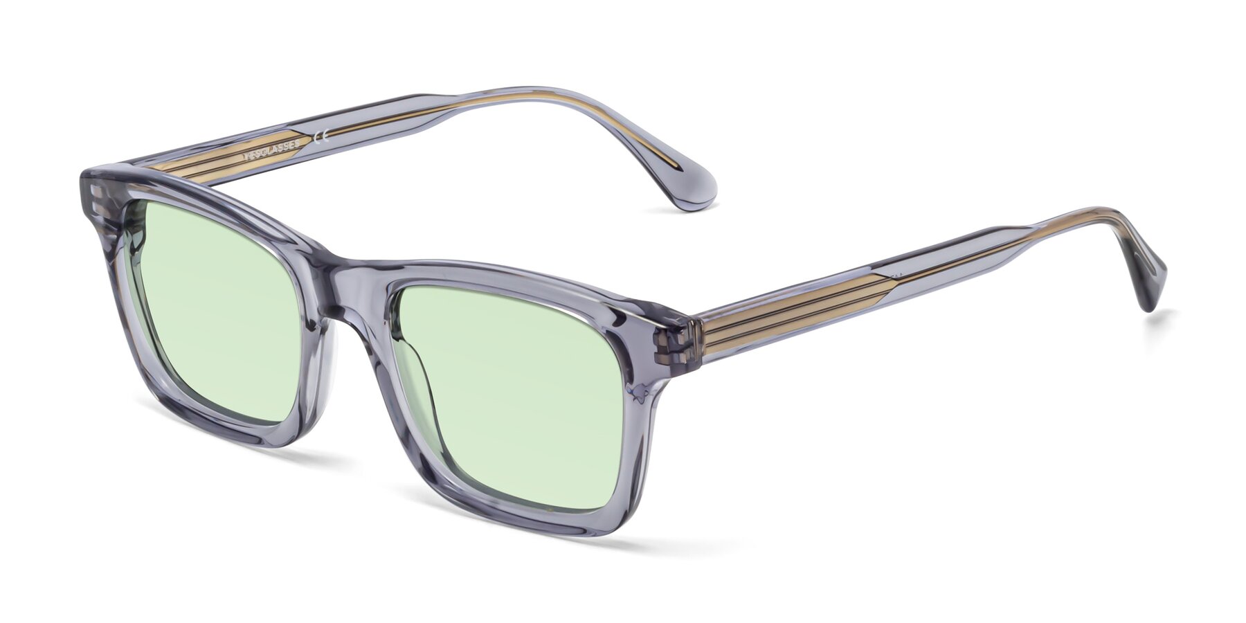 Angle of 1475 in Transparent Gray with Light Green Tinted Lenses