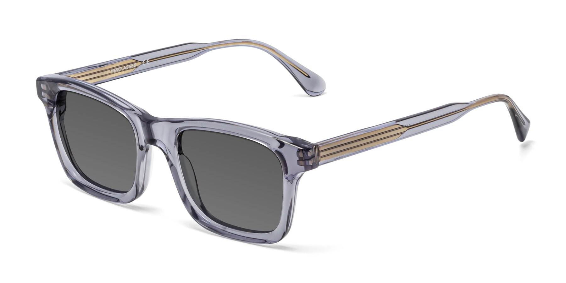 Angle of 1475 in Transparent Gray with Medium Gray Tinted Lenses