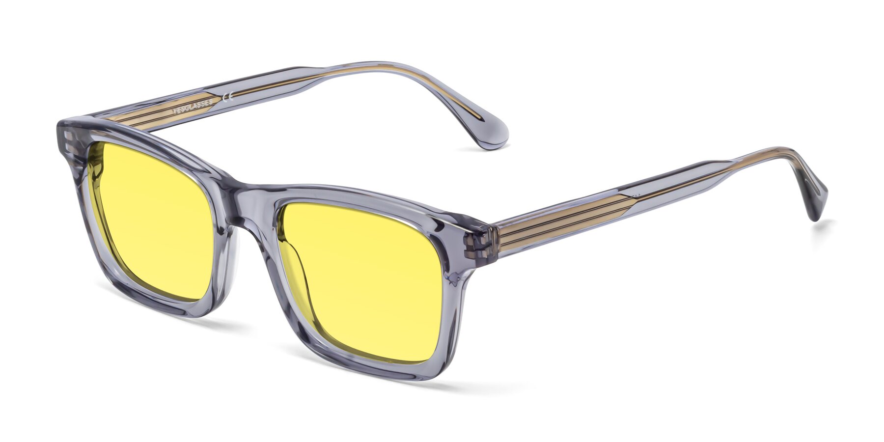 Angle of 1475 in Transparent Gray with Medium Yellow Tinted Lenses