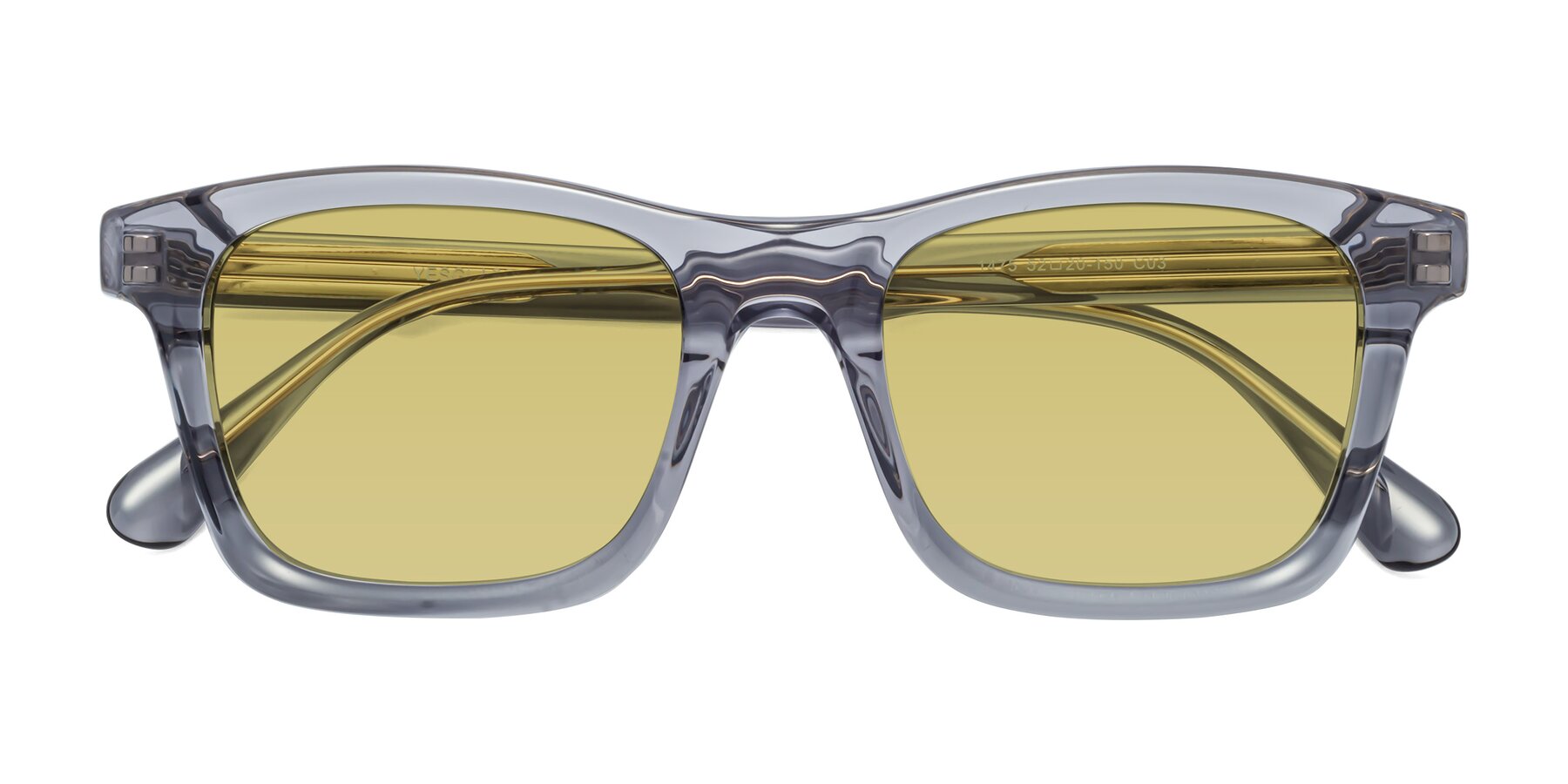 Folded Front of 1475 in Transparent Gray with Medium Champagne Tinted Lenses