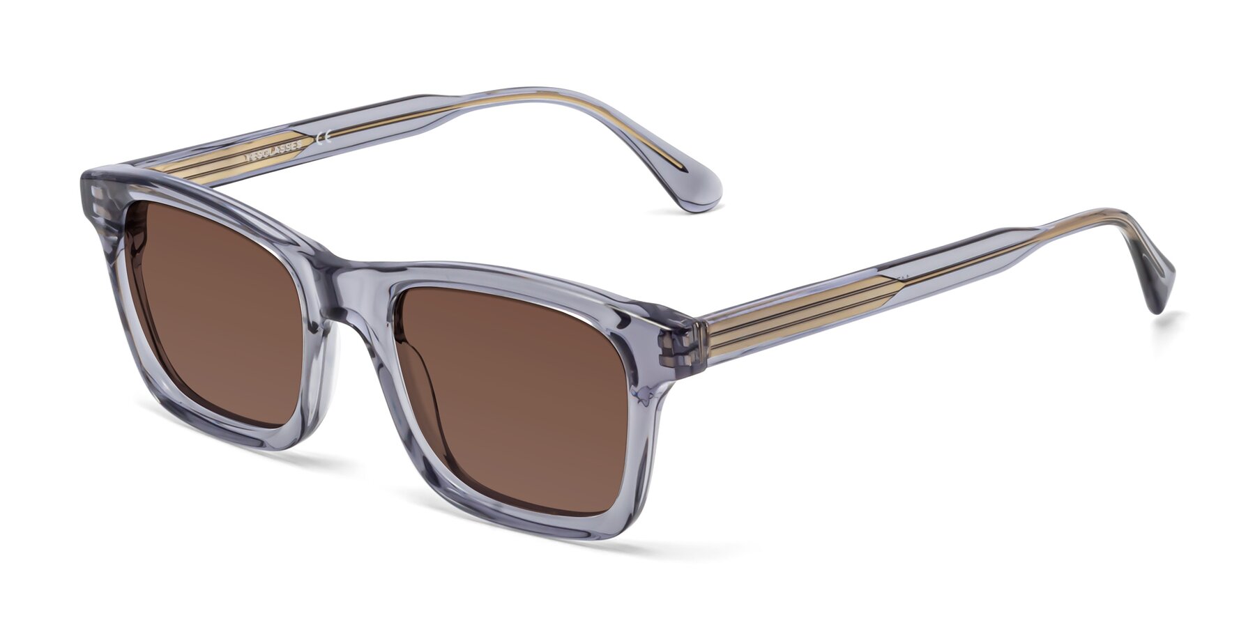 Angle of 1475 in Transparent Gray with Brown Tinted Lenses